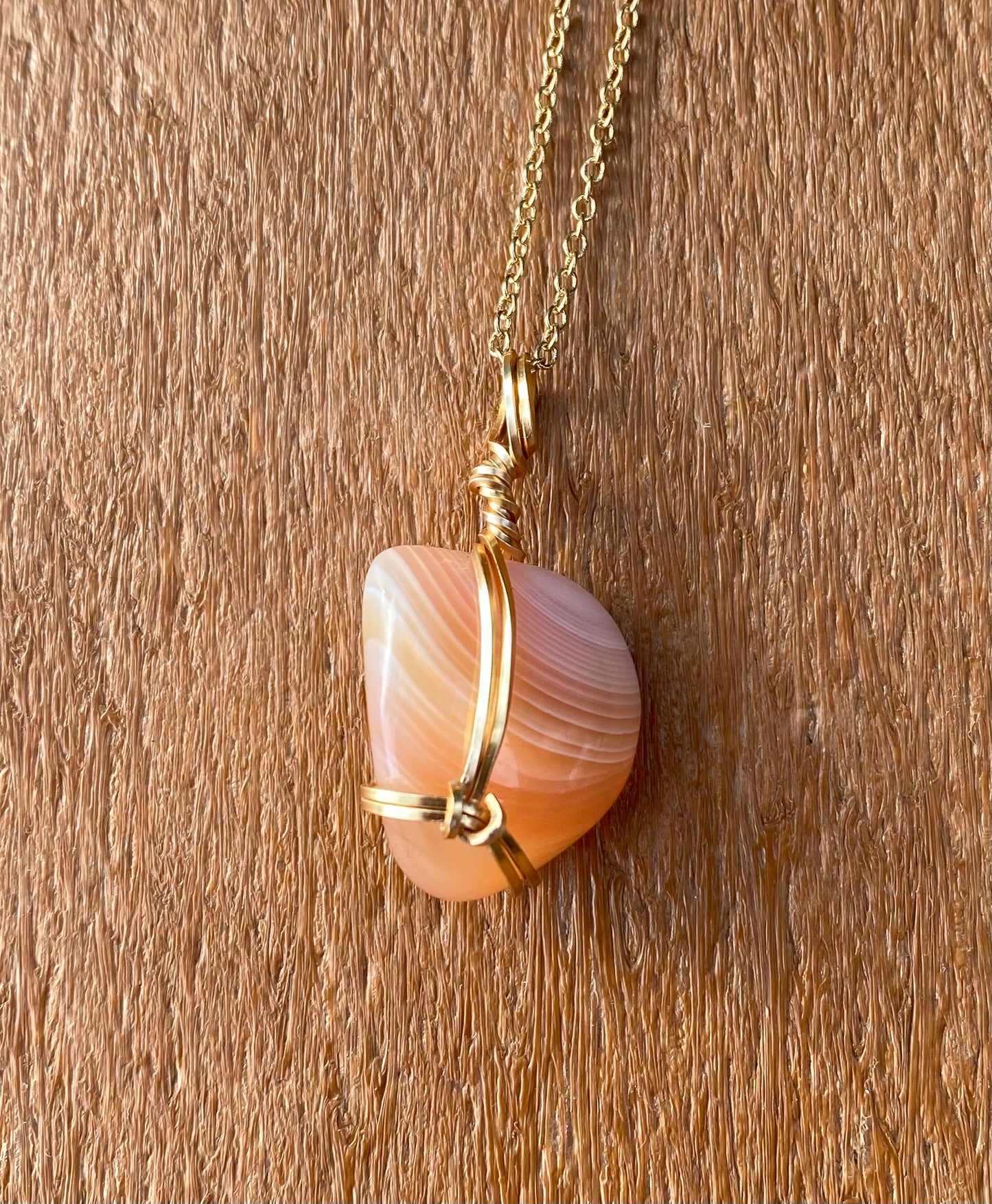 Banded Carnelian Crystal Necklace