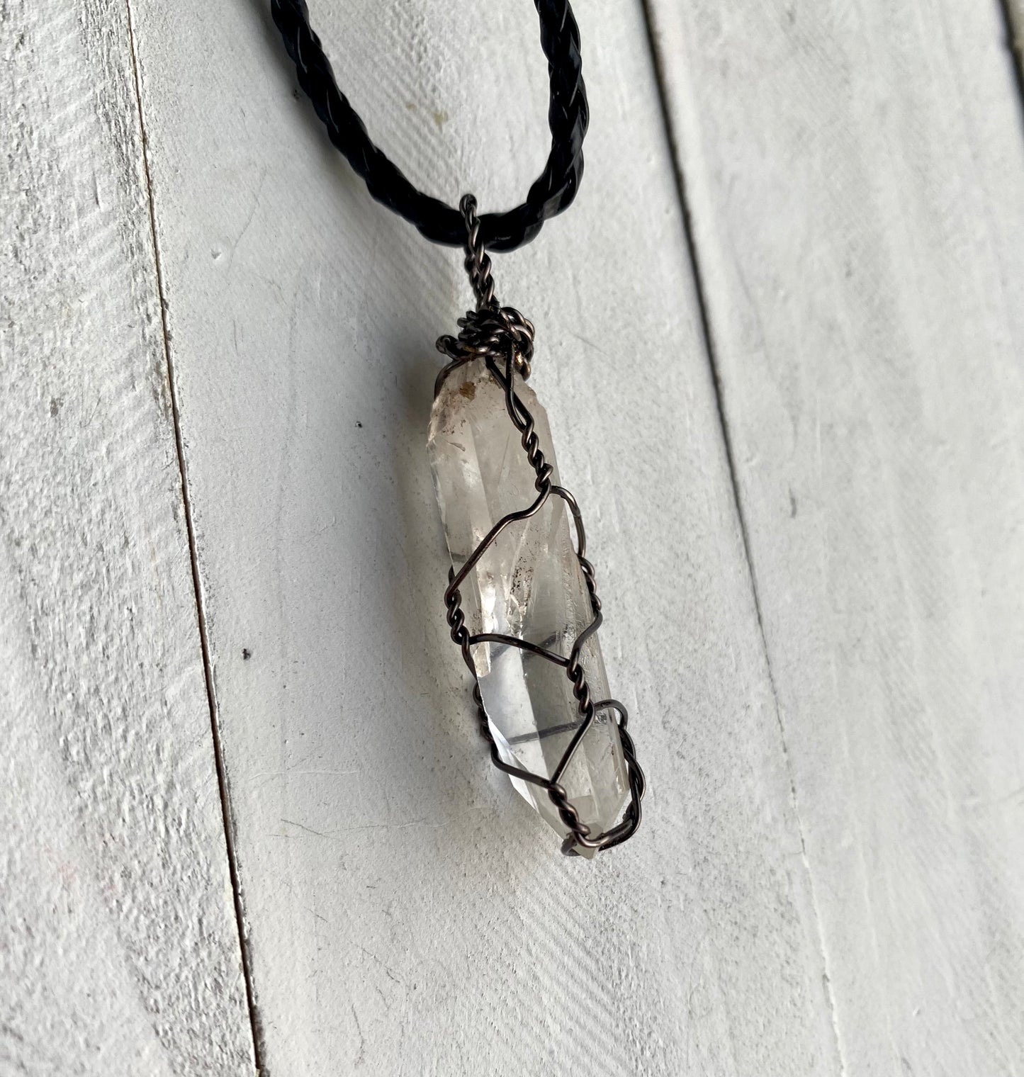 Raw Clear Quartz Crystal Necklace