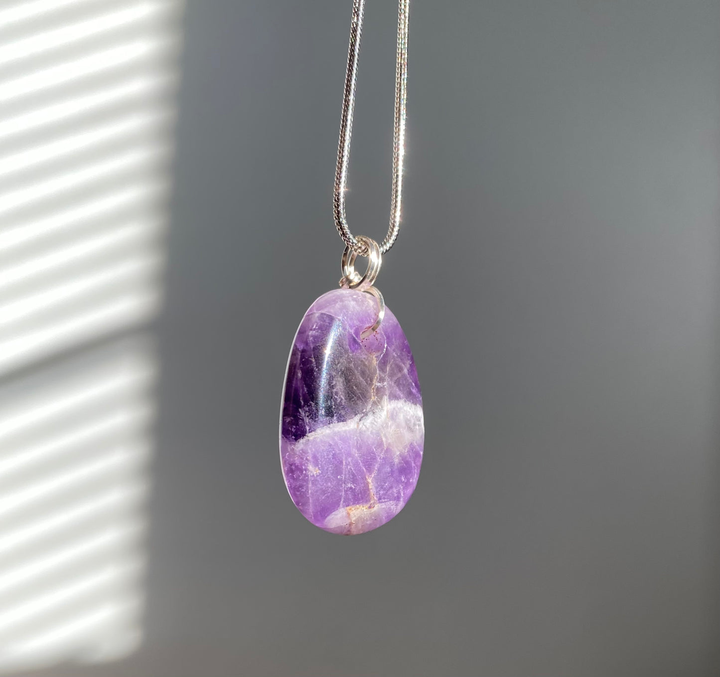 Chevron Amethyst Crystal Necklace