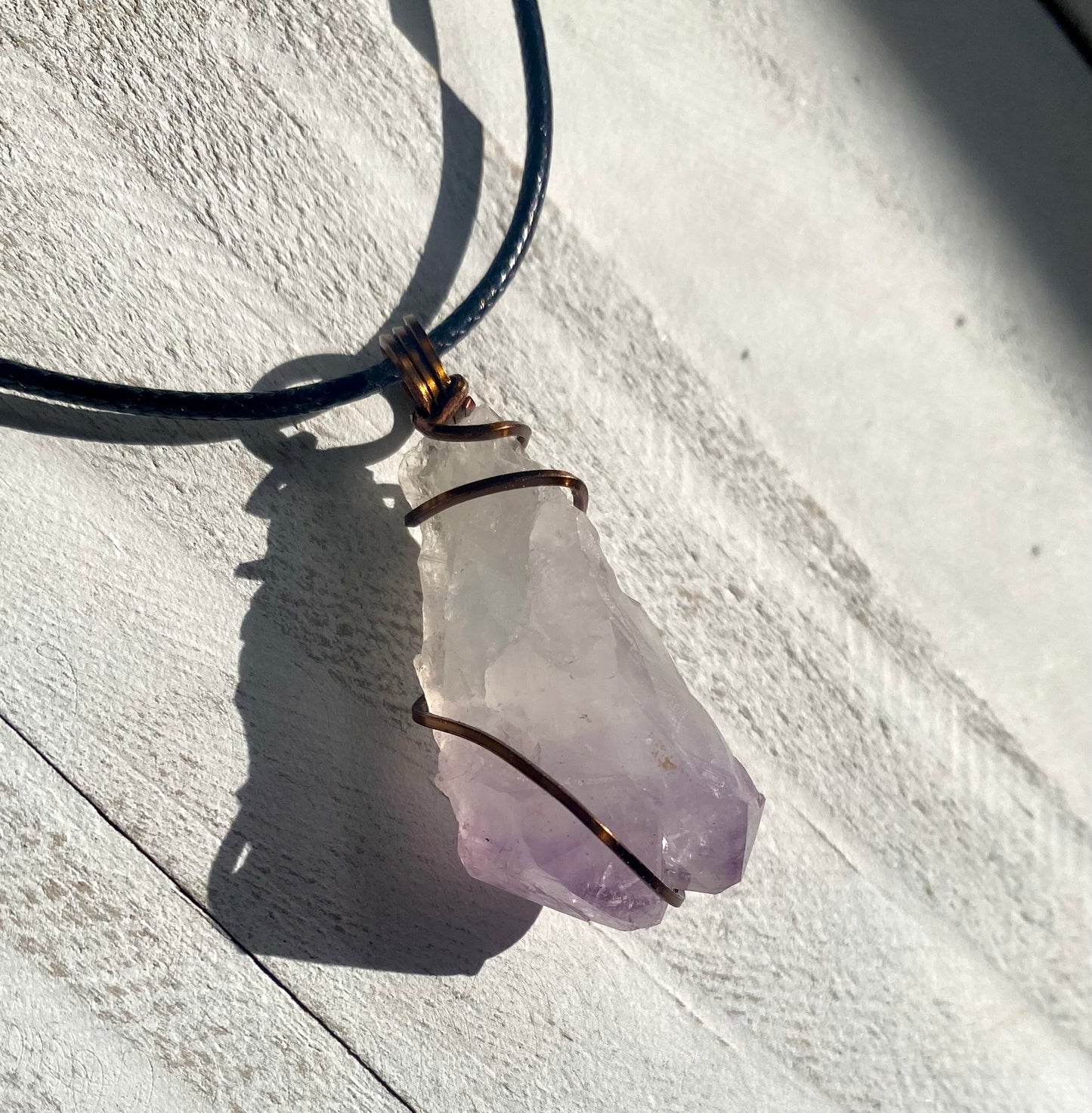 Raw Amethyst Crystal Necklace