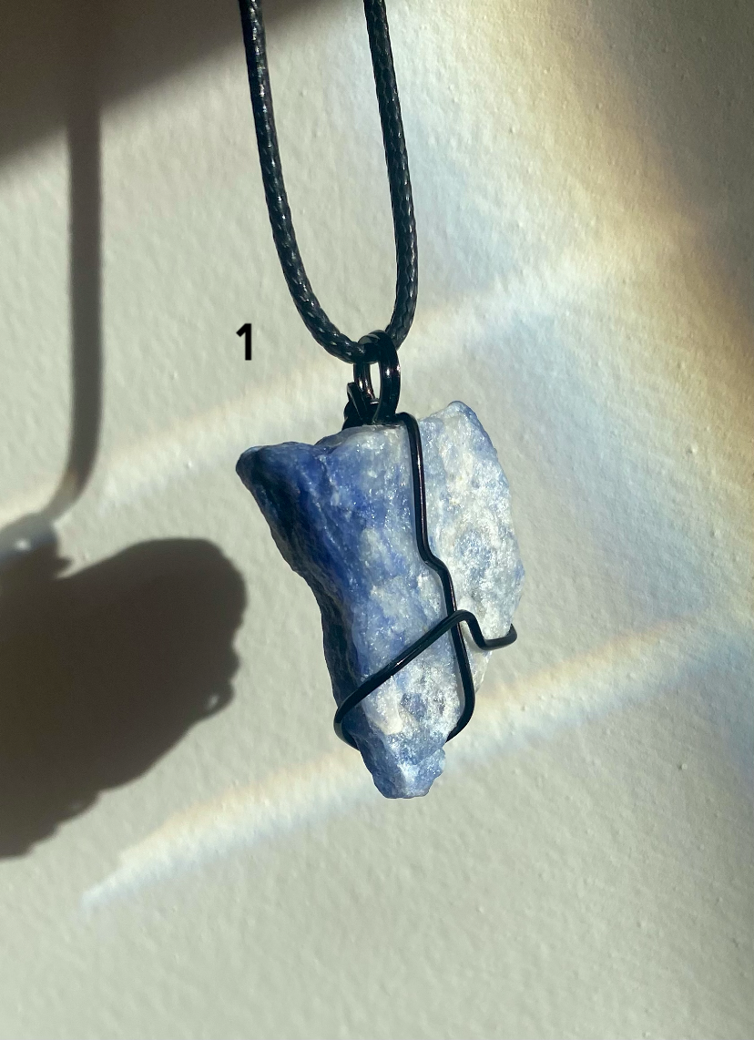 Raw Sodalite crystal necklace