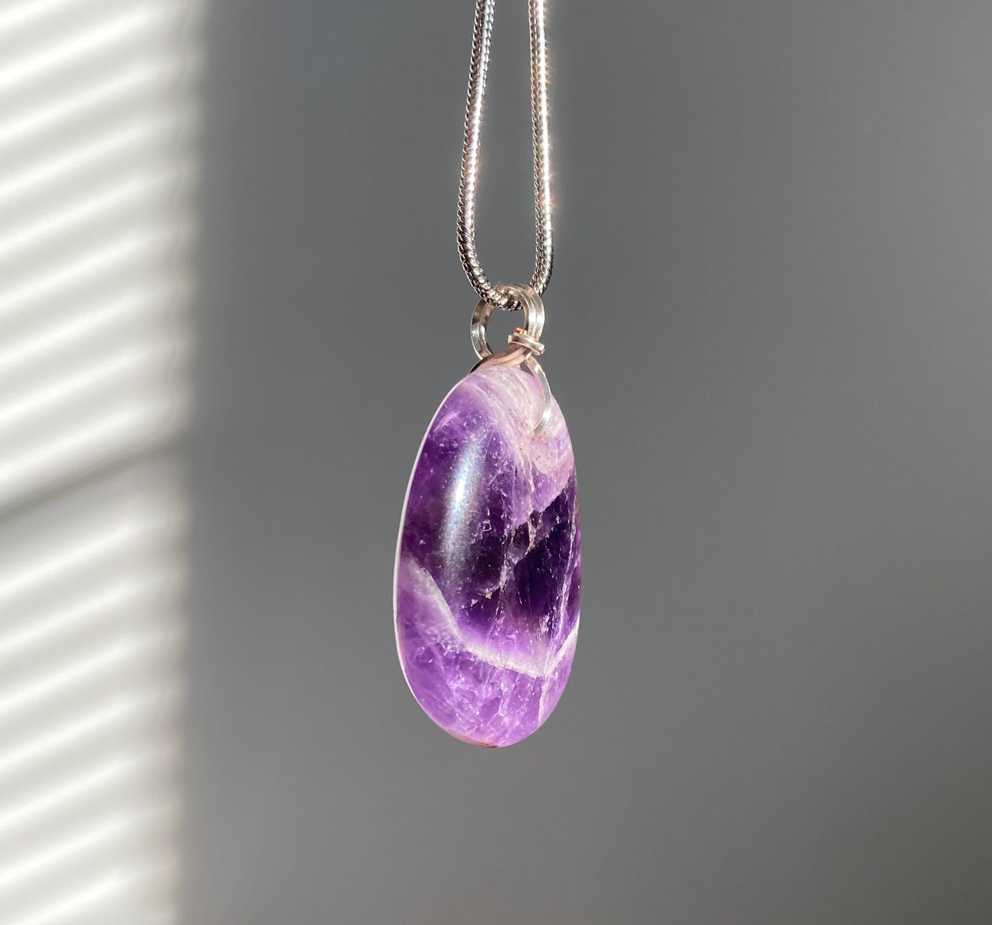 Chevron Amethyst Crystal Necklace