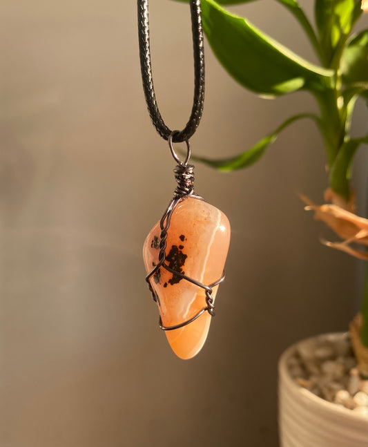 Banded Carnelian Crystal Necklace