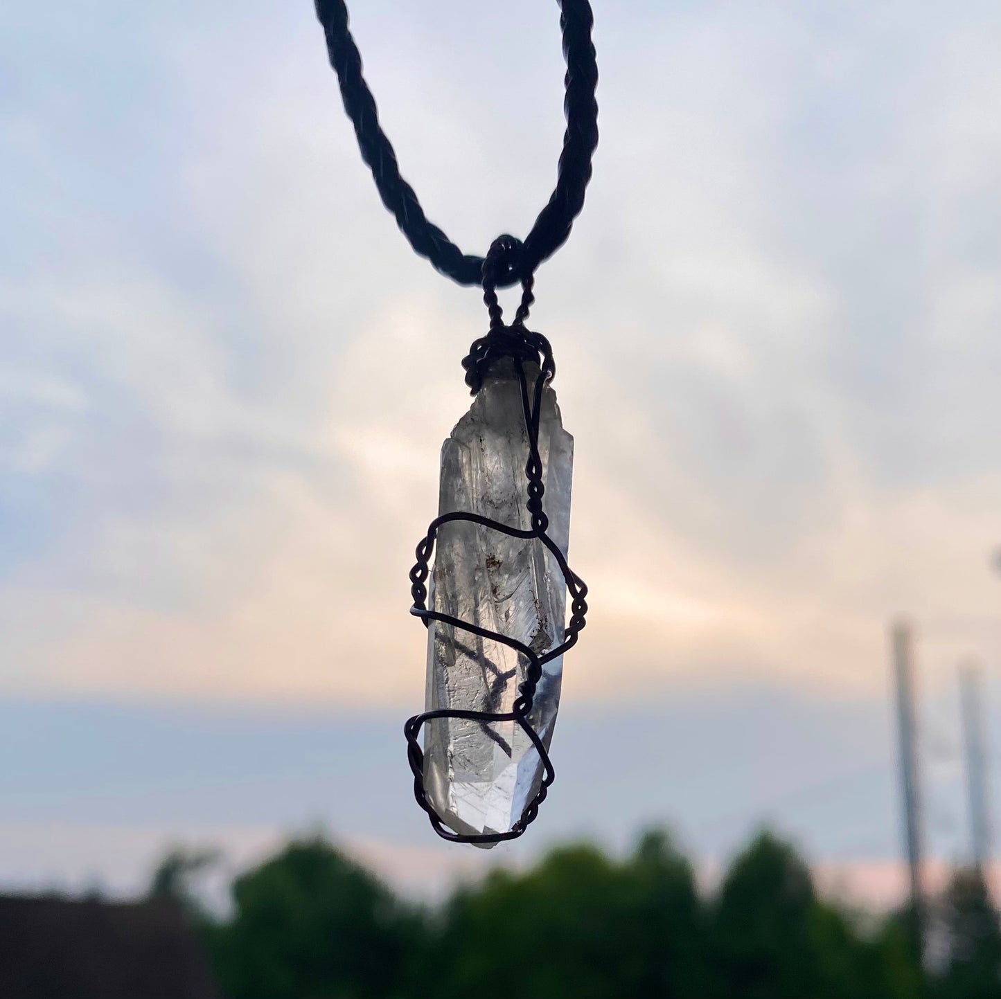 Raw Clear Quartz Crystal Necklace