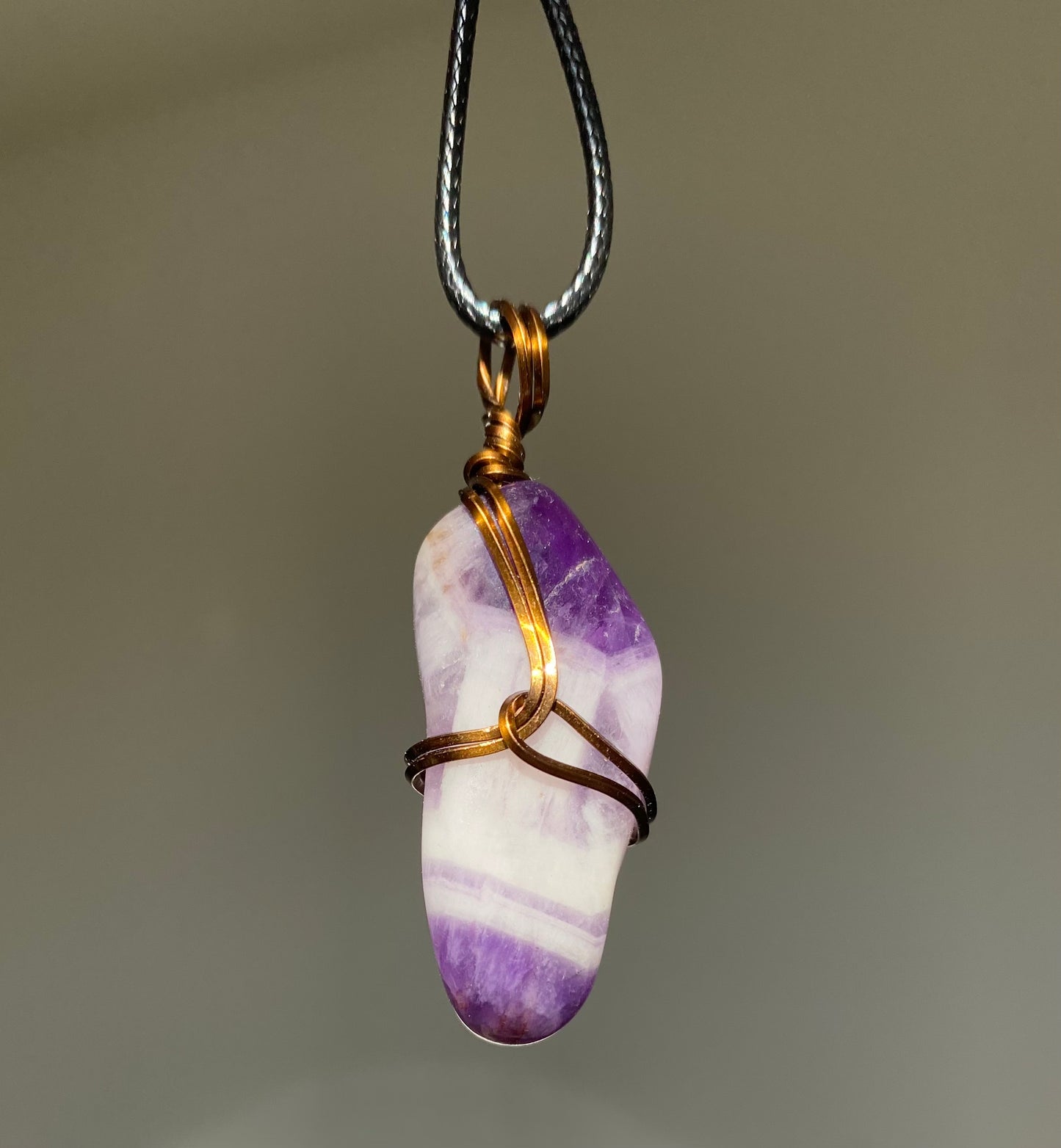 Chevron Amethyst Crystal Necklace