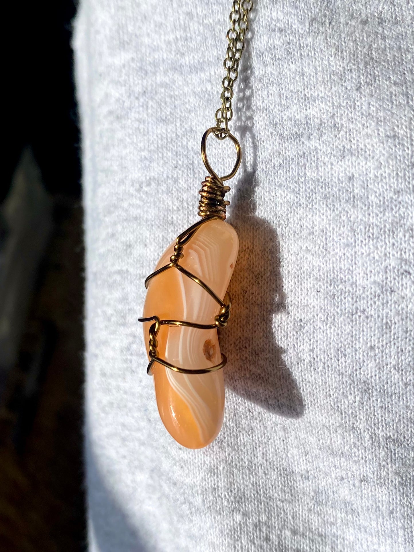 Banded Carnelian Crystal Necklace