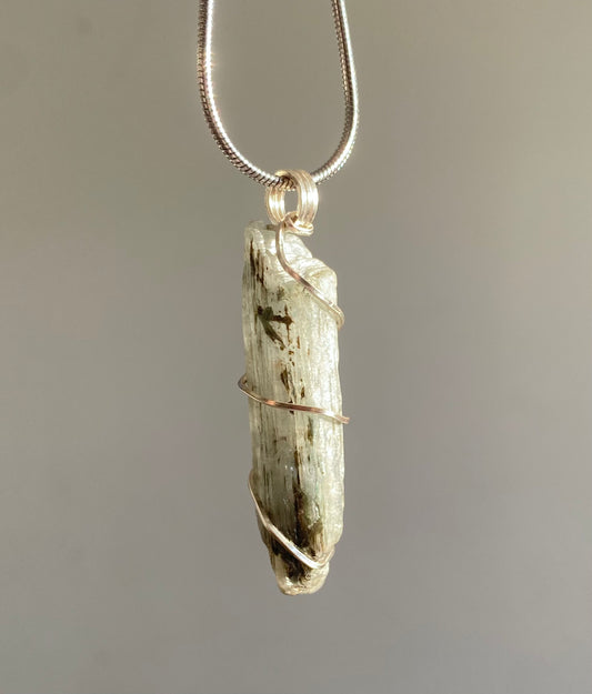 Raw Blue Kyanite Crystal Necklace