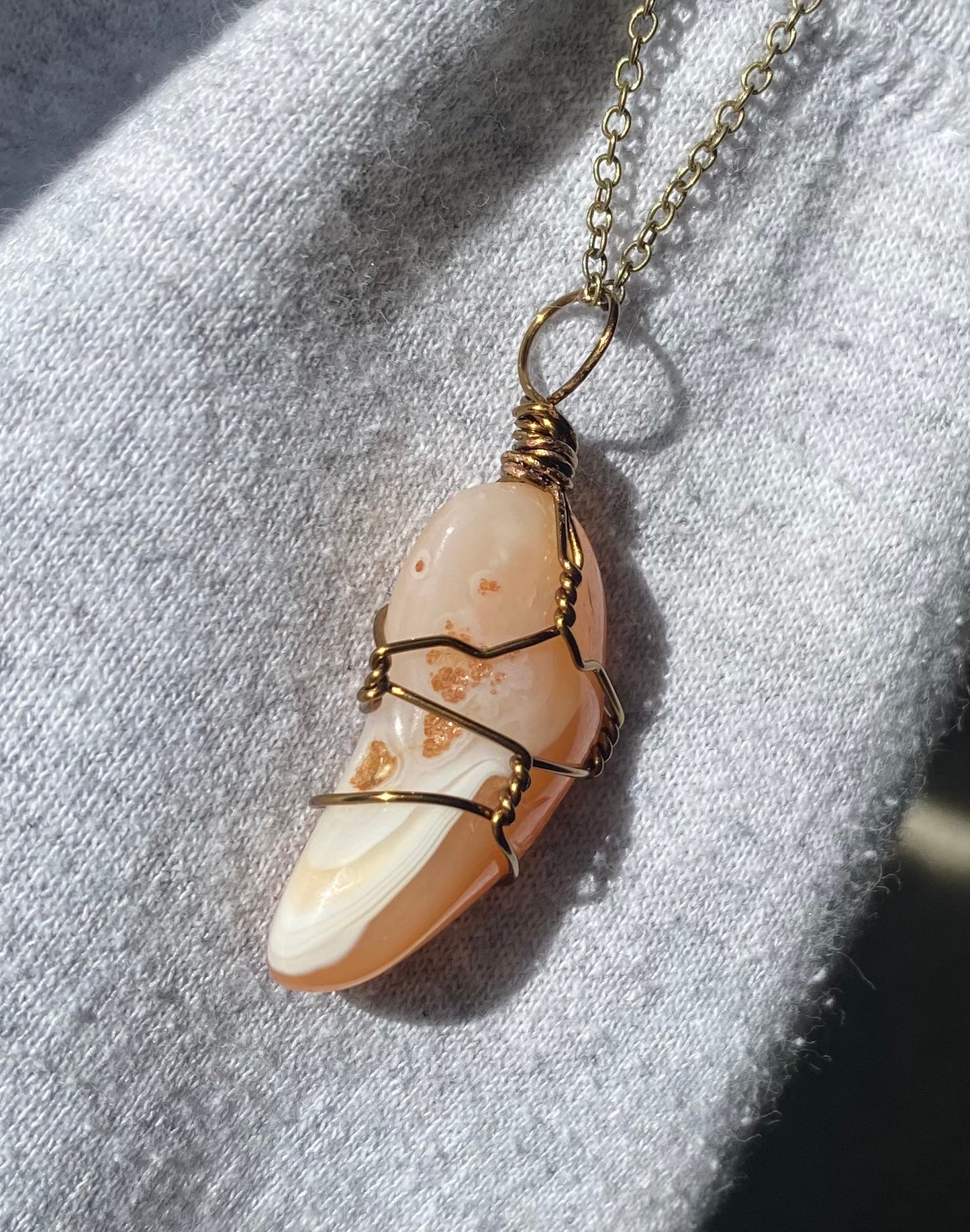 Banded Carnelian Crystal Necklace