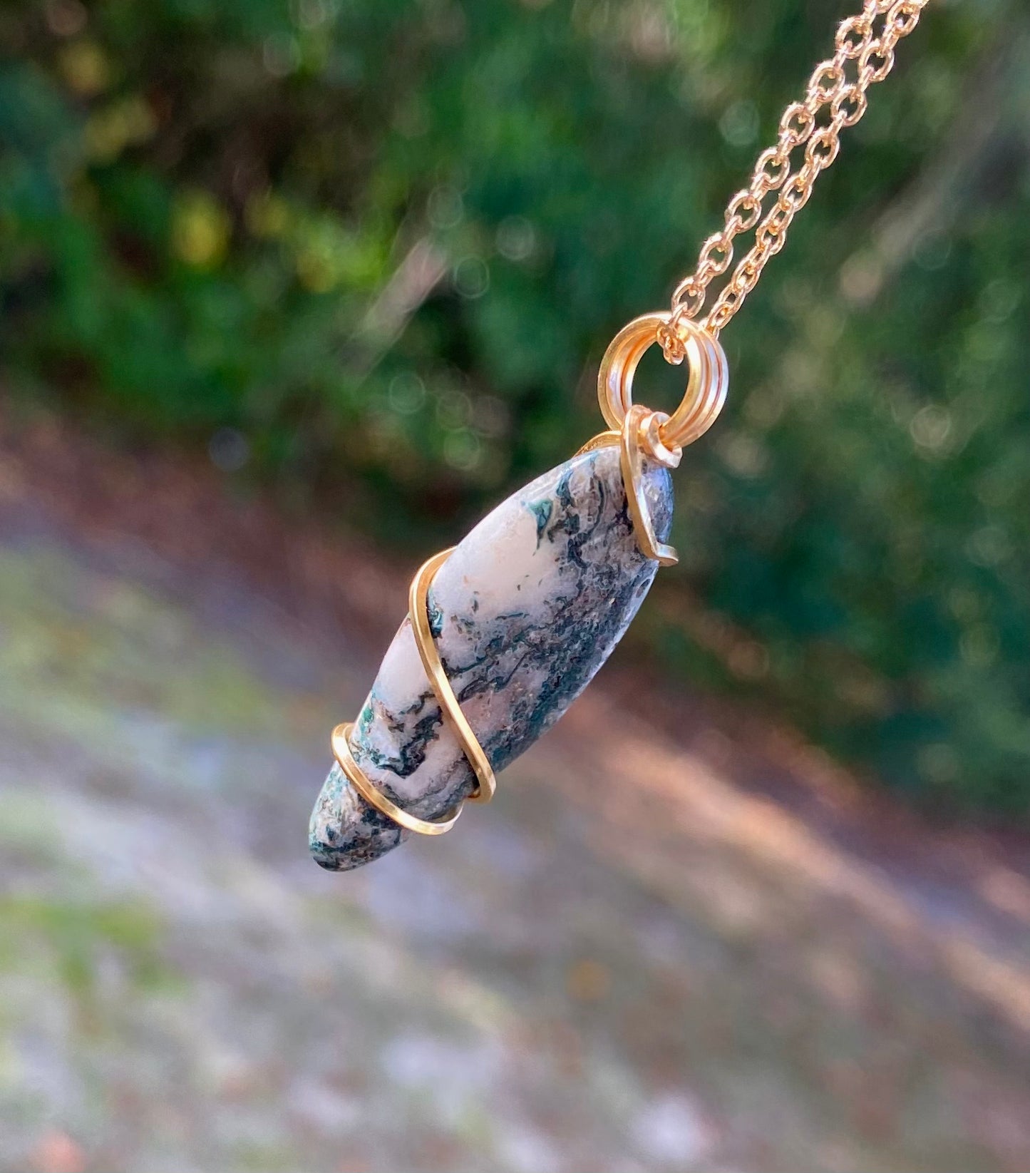 Tree Agate Crystal Necklace