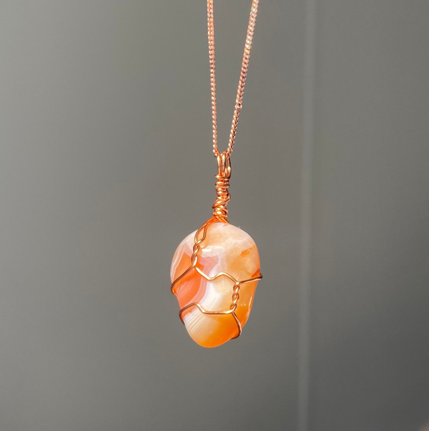 Banded Carnelian Crystal Necklace