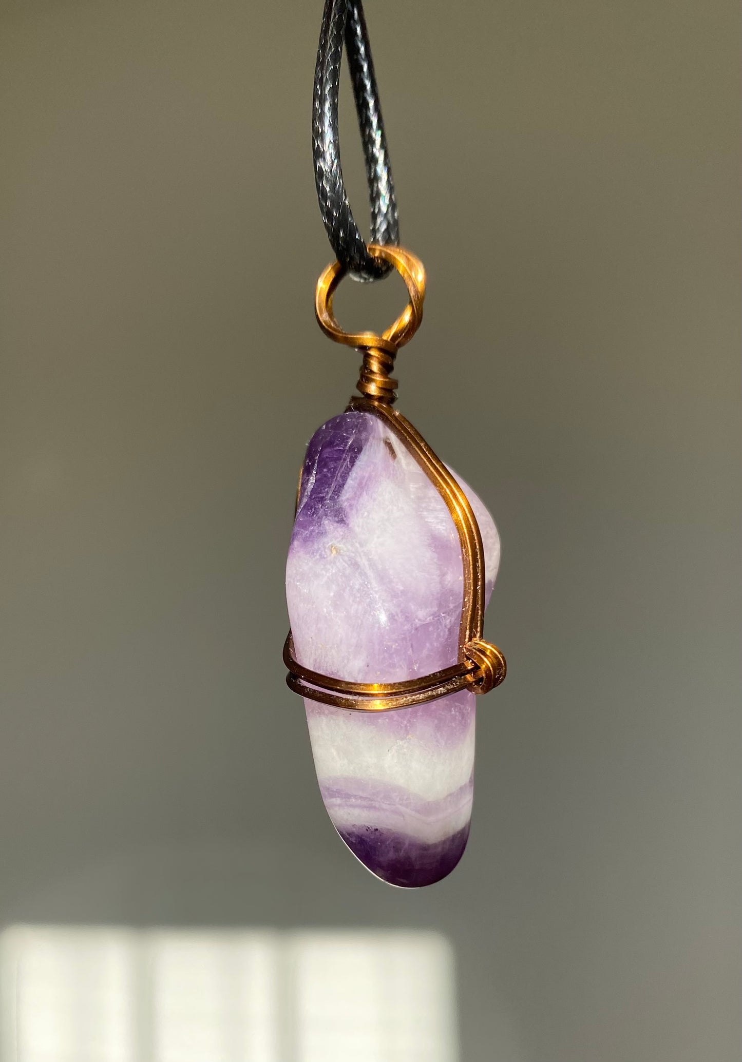 Chevron Amethyst Crystal Necklace