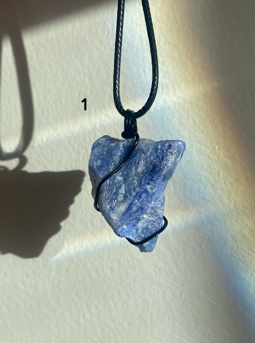 Raw Sodalite crystal necklace