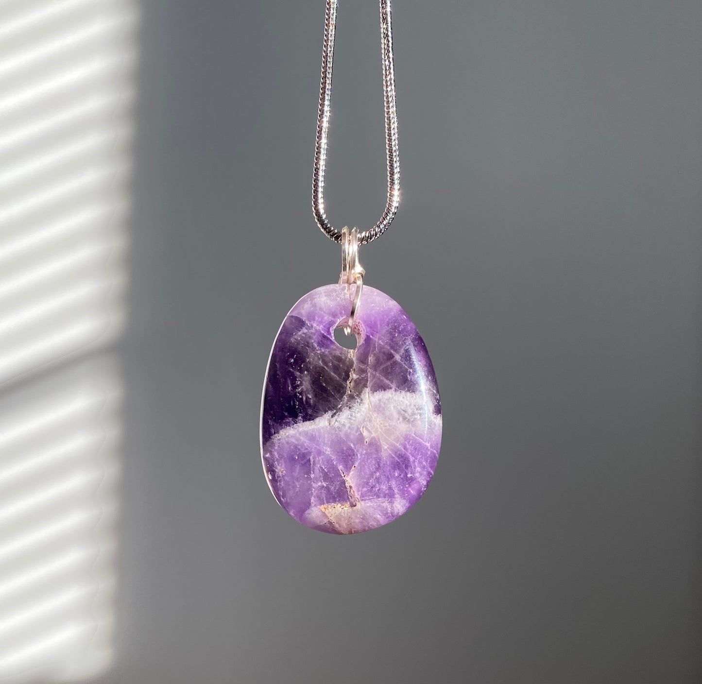 Chevron Amethyst Crystal Necklace