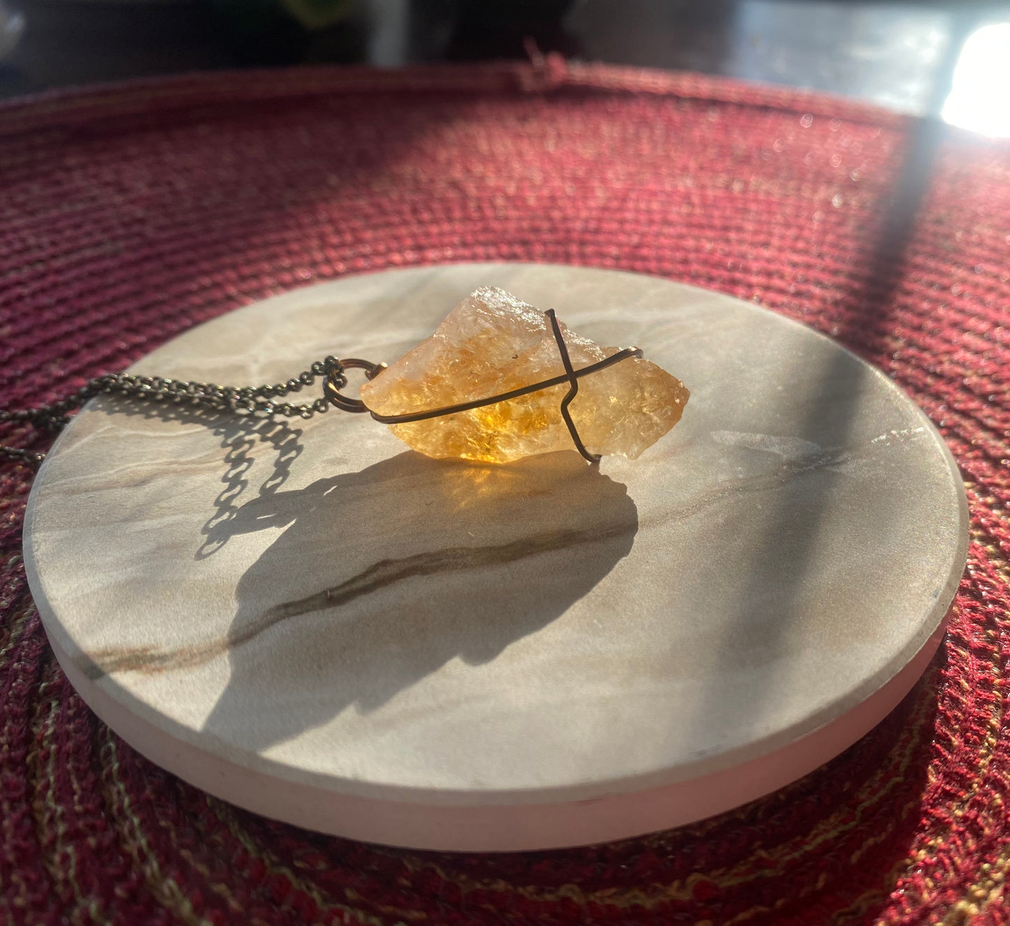 Raw Citrine Crystal Necklace