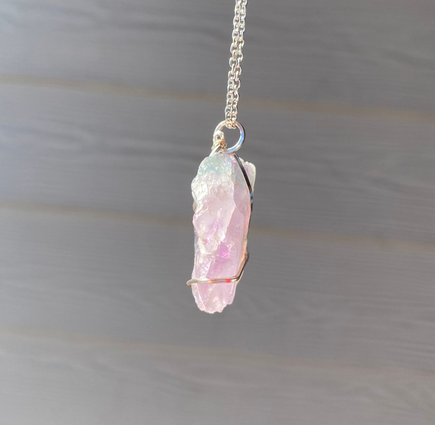 Raw Fluorite Crystal Necklace