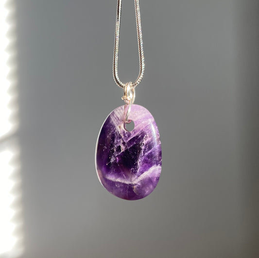 Chevron Amethyst Crystal Necklace