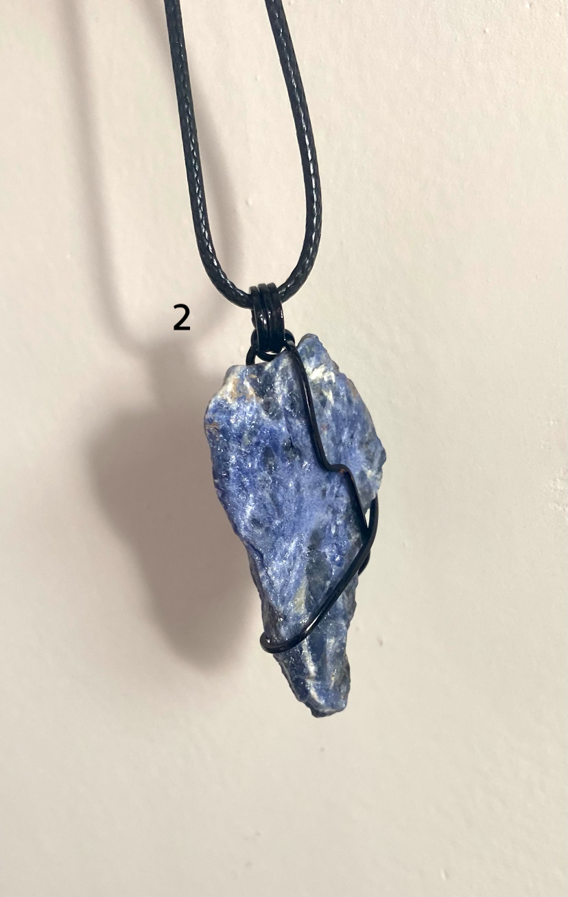 Raw Sodalite crystal necklace