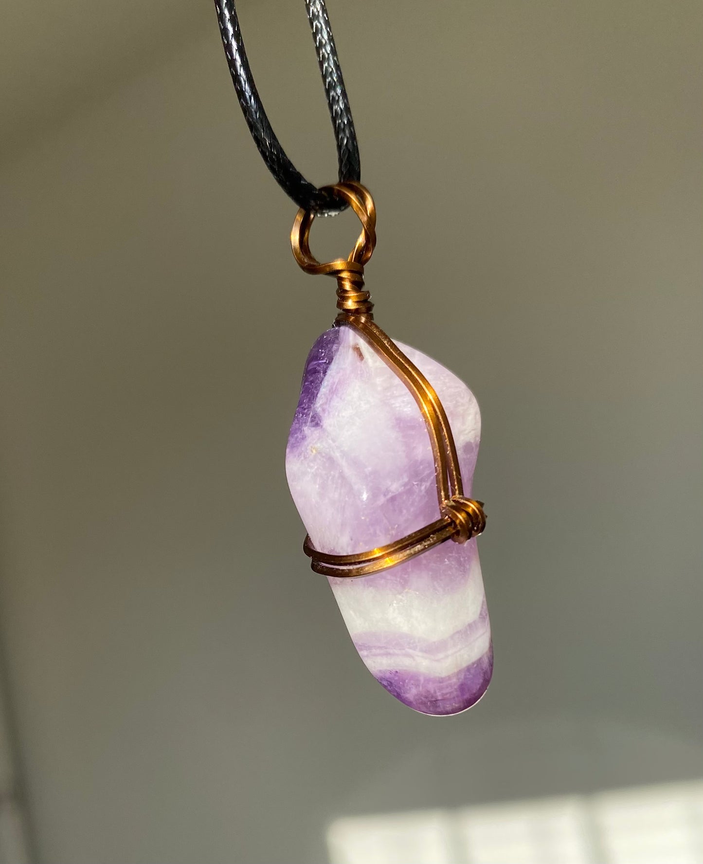 Chevron Amethyst Crystal Necklace