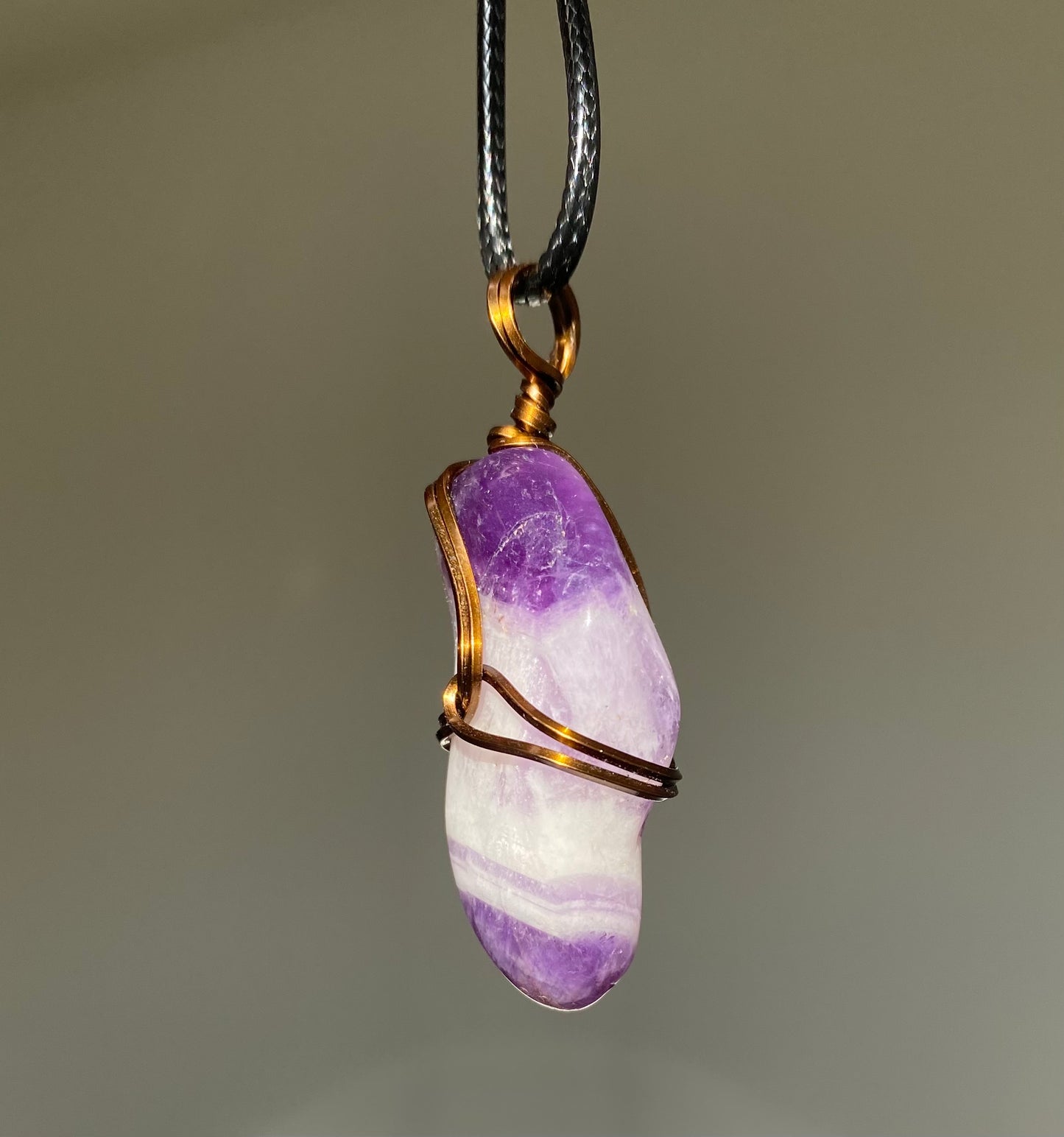 Chevron Amethyst Crystal Necklace