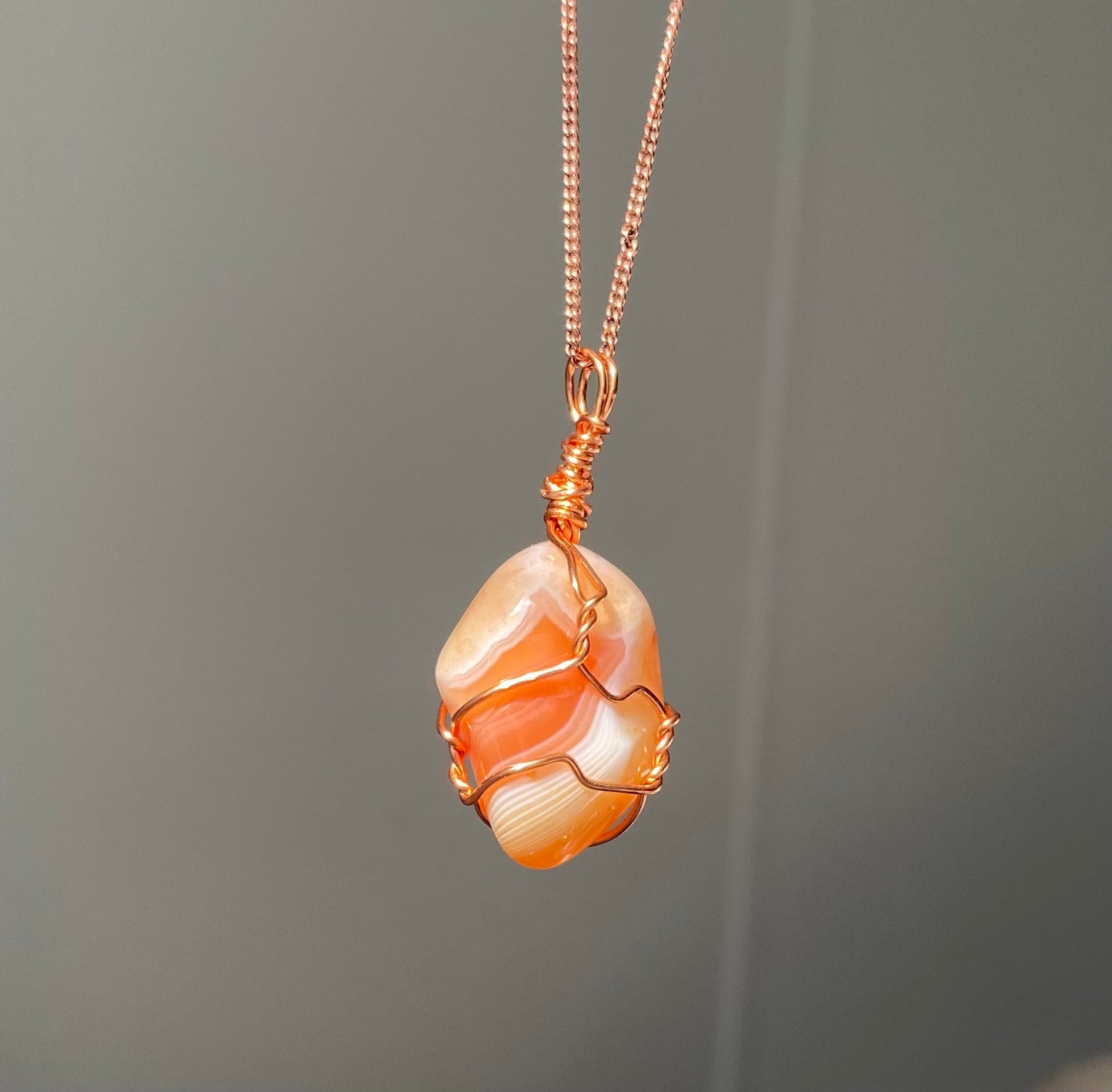 Banded Carnelian Crystal Necklace