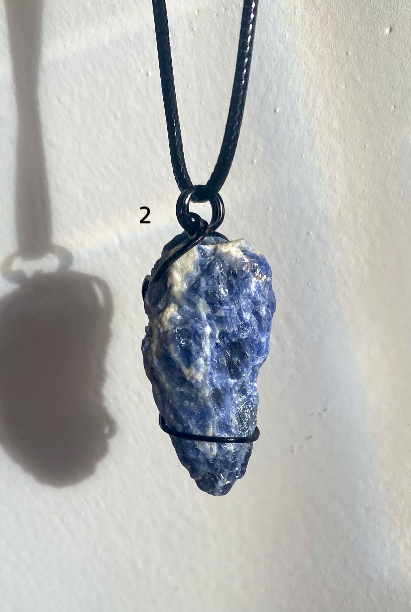 Raw Sodalite crystal necklace