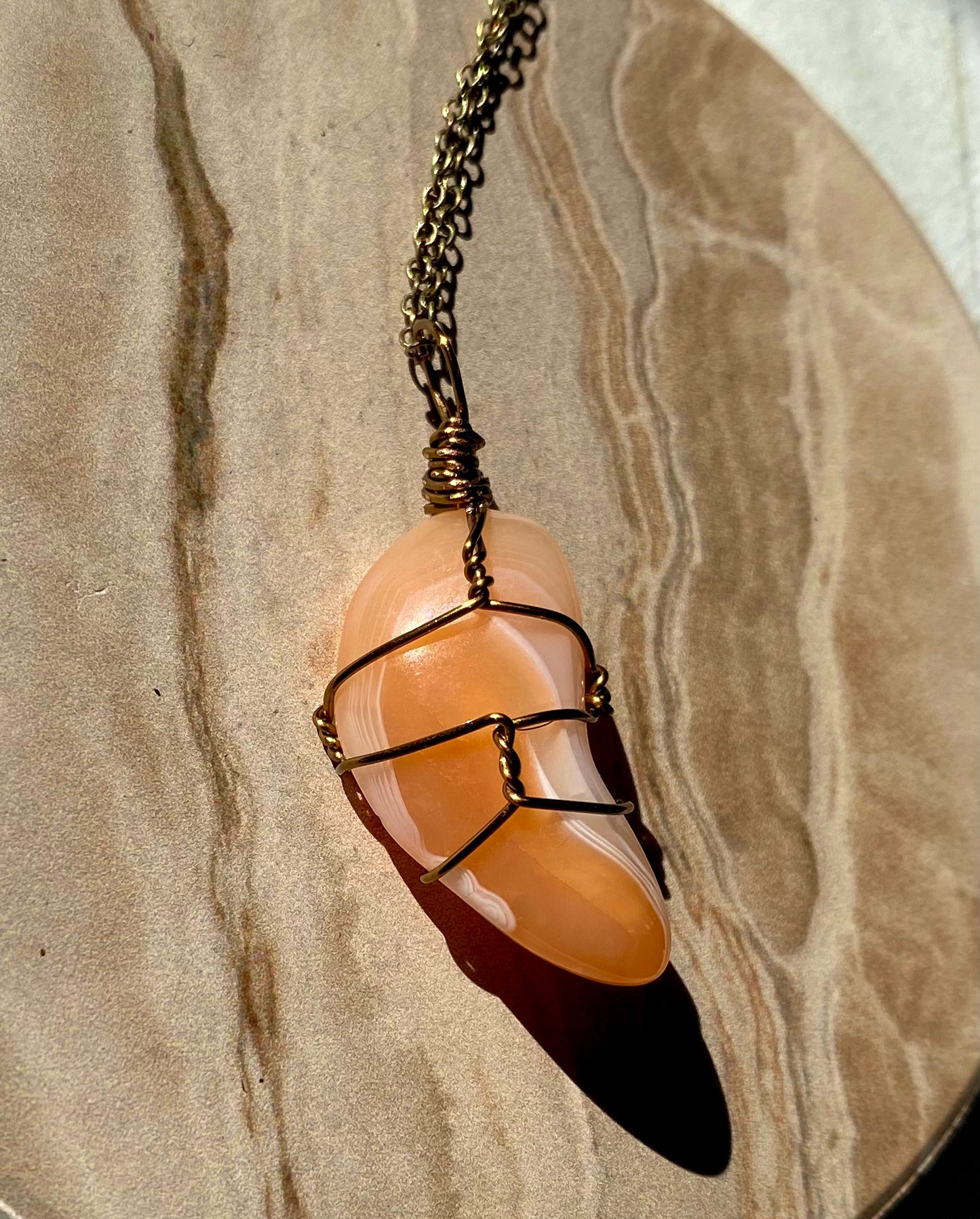 Banded Carnelian Crystal Necklace