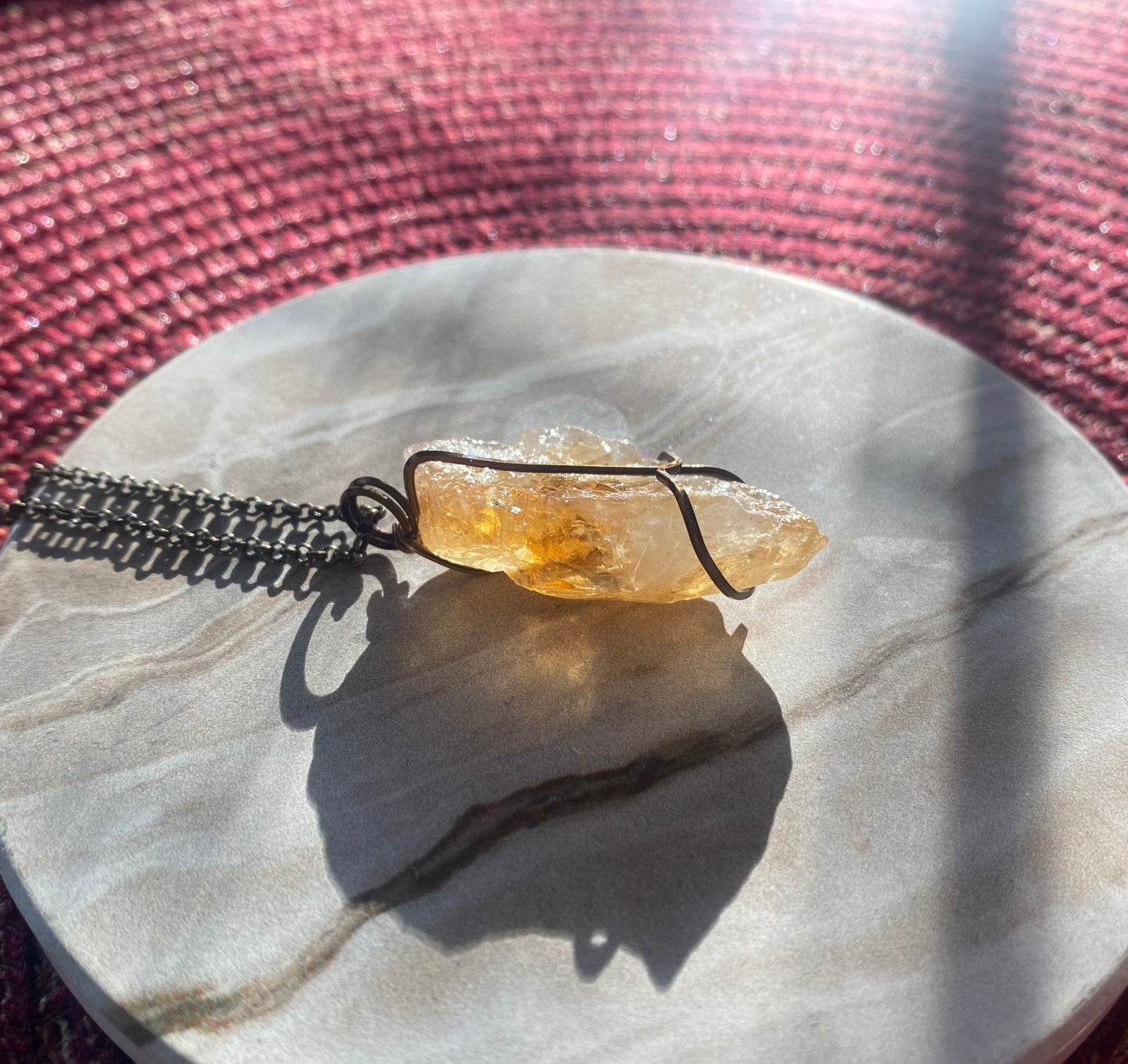 Raw Citrine Crystal Necklace