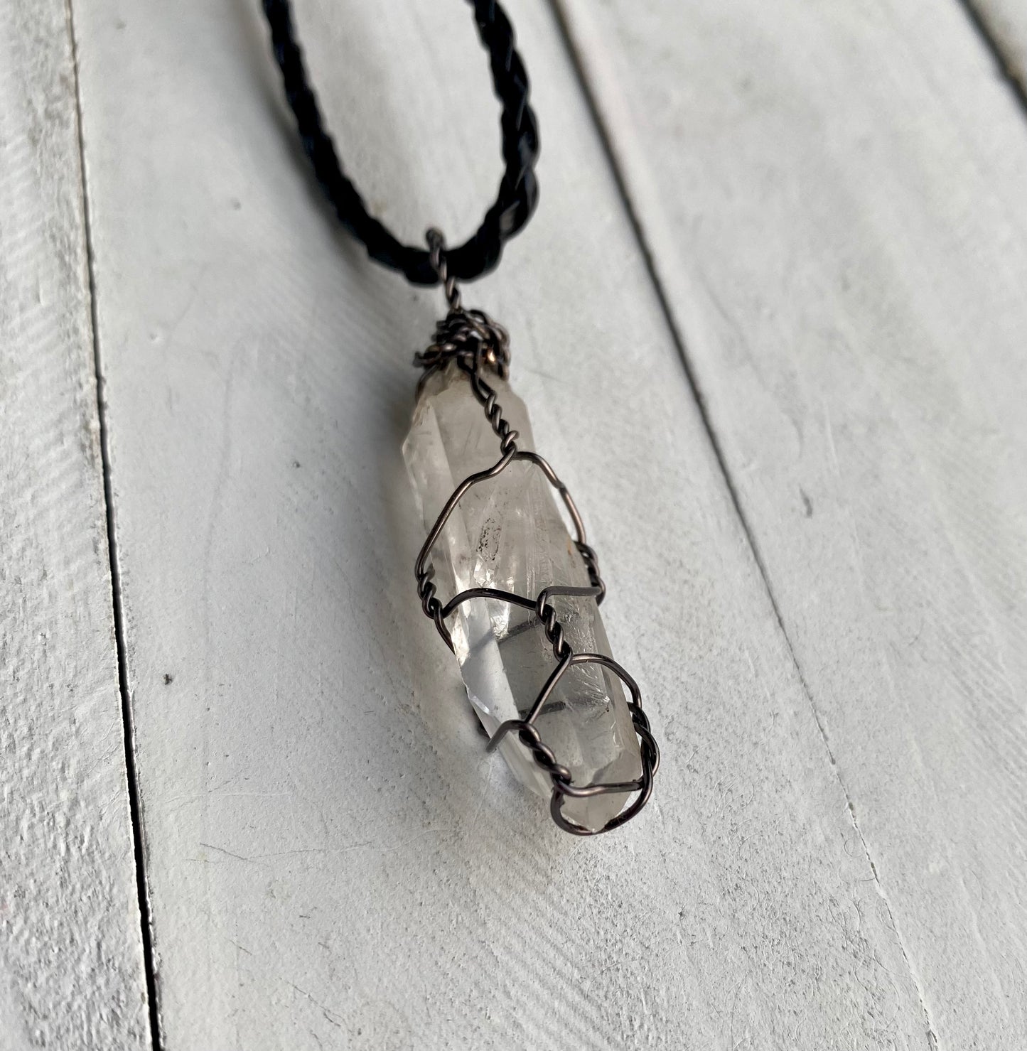 Raw Clear Quartz Crystal Necklace