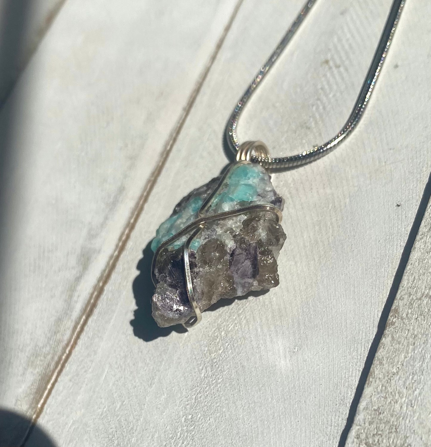 Raw Amazonite Crystal Necklace