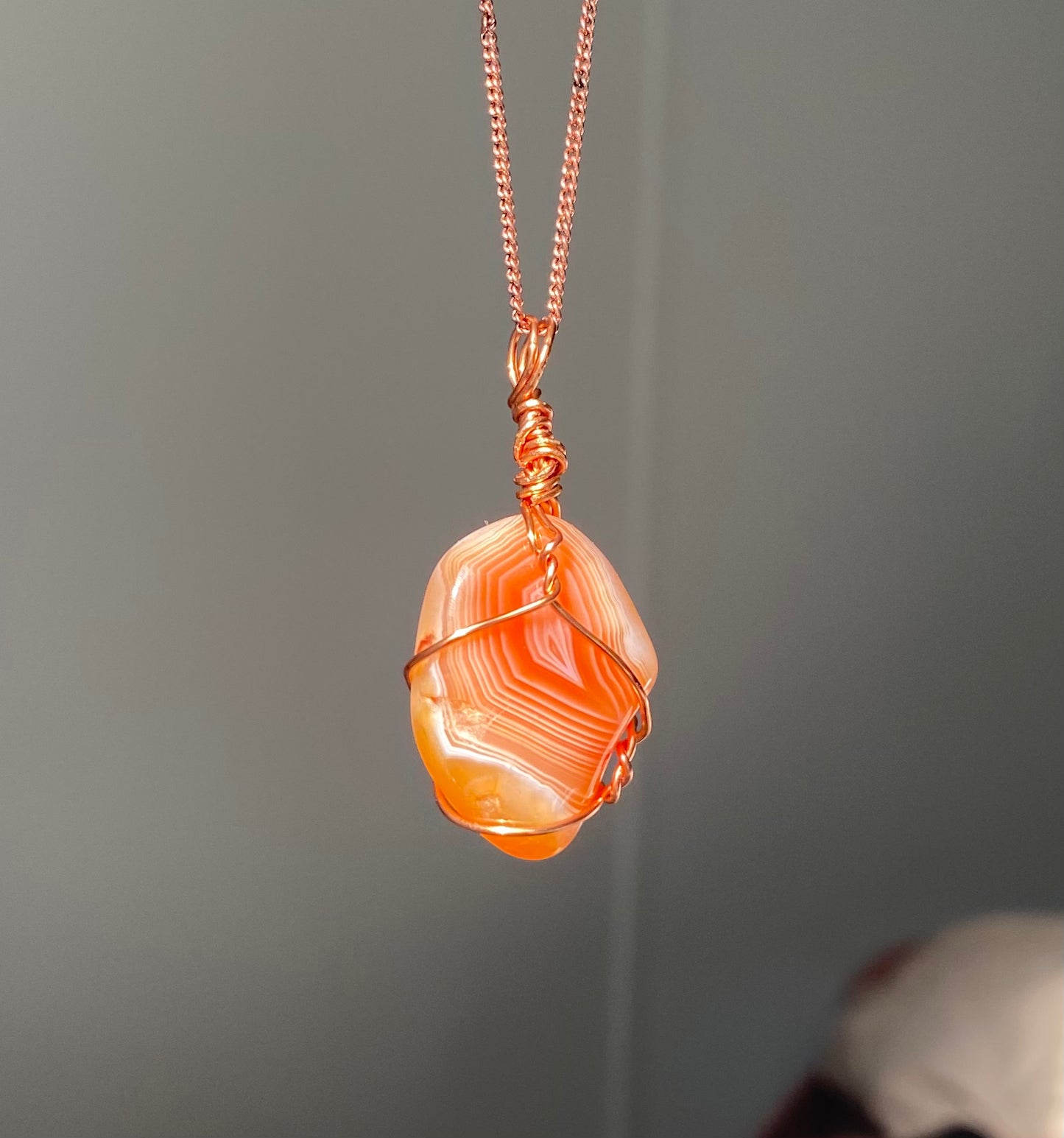 Banded Carnelian Crystal Necklace