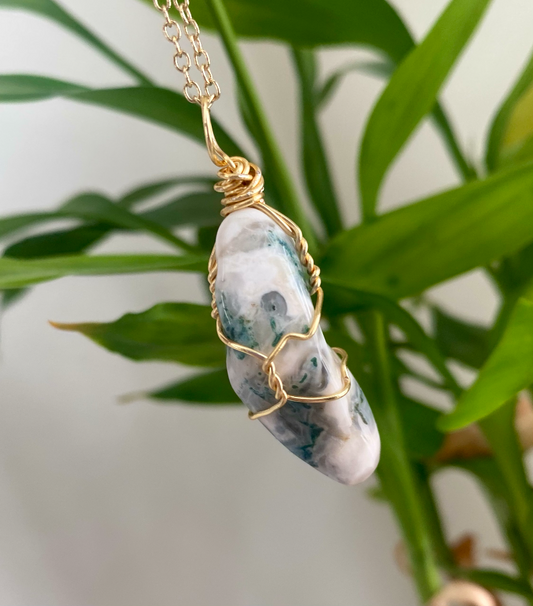 Tree Agate Crystal Necklace