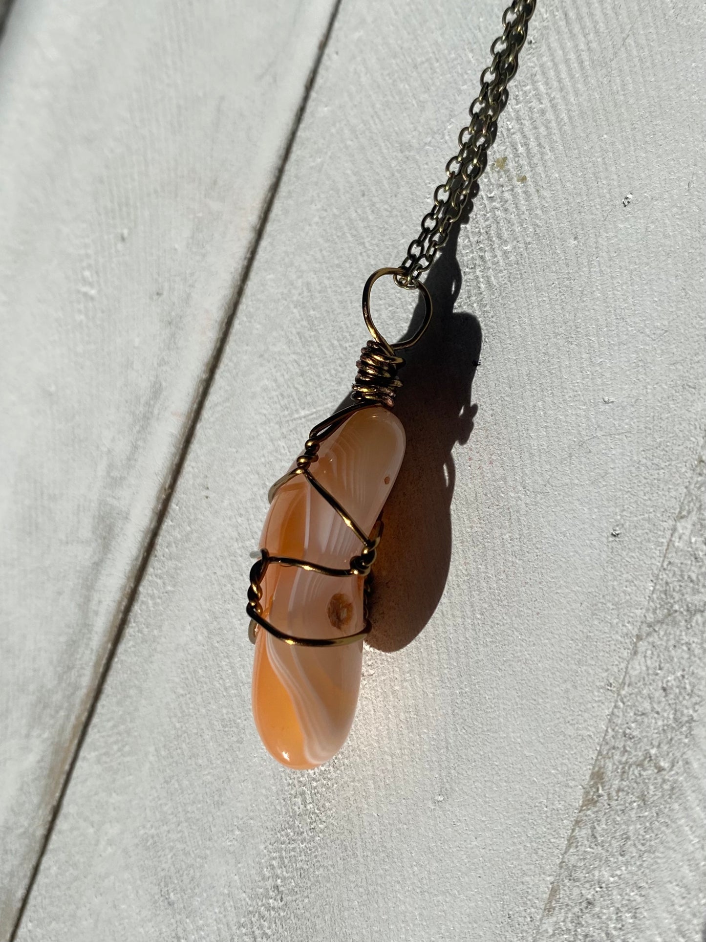 Banded Carnelian Crystal Necklace