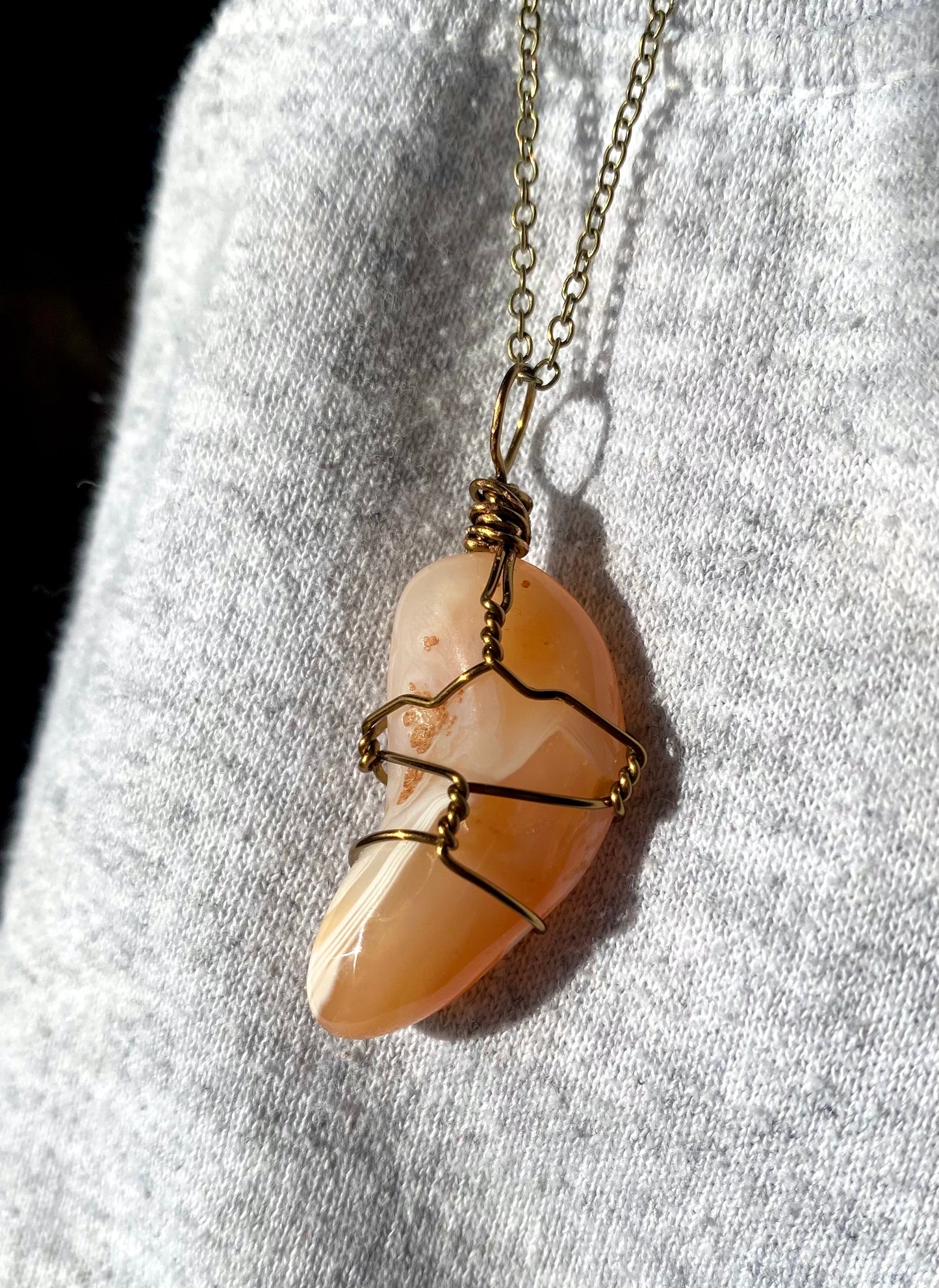 Banded Carnelian Crystal Necklace