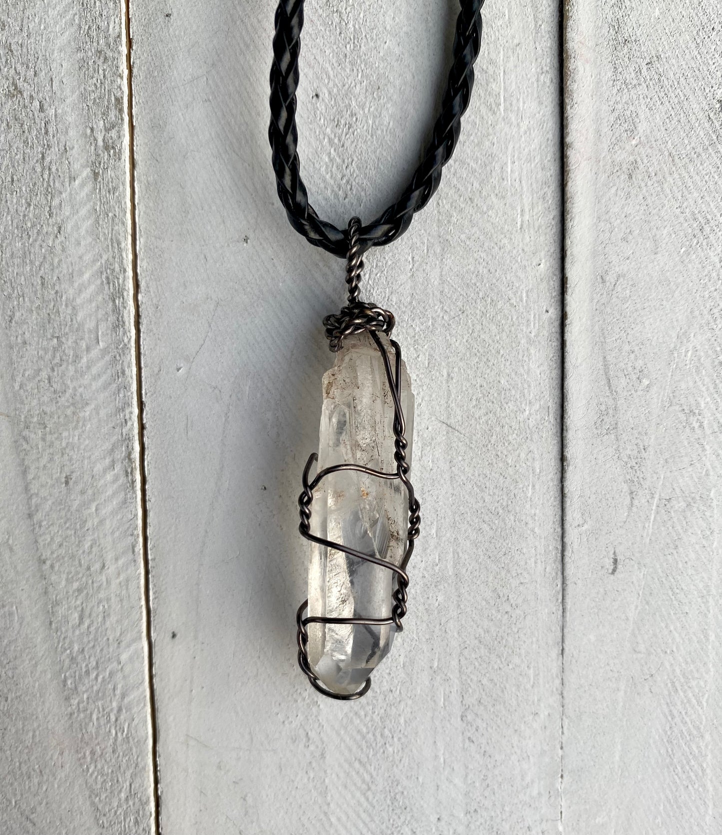 Raw Clear Quartz Crystal Necklace