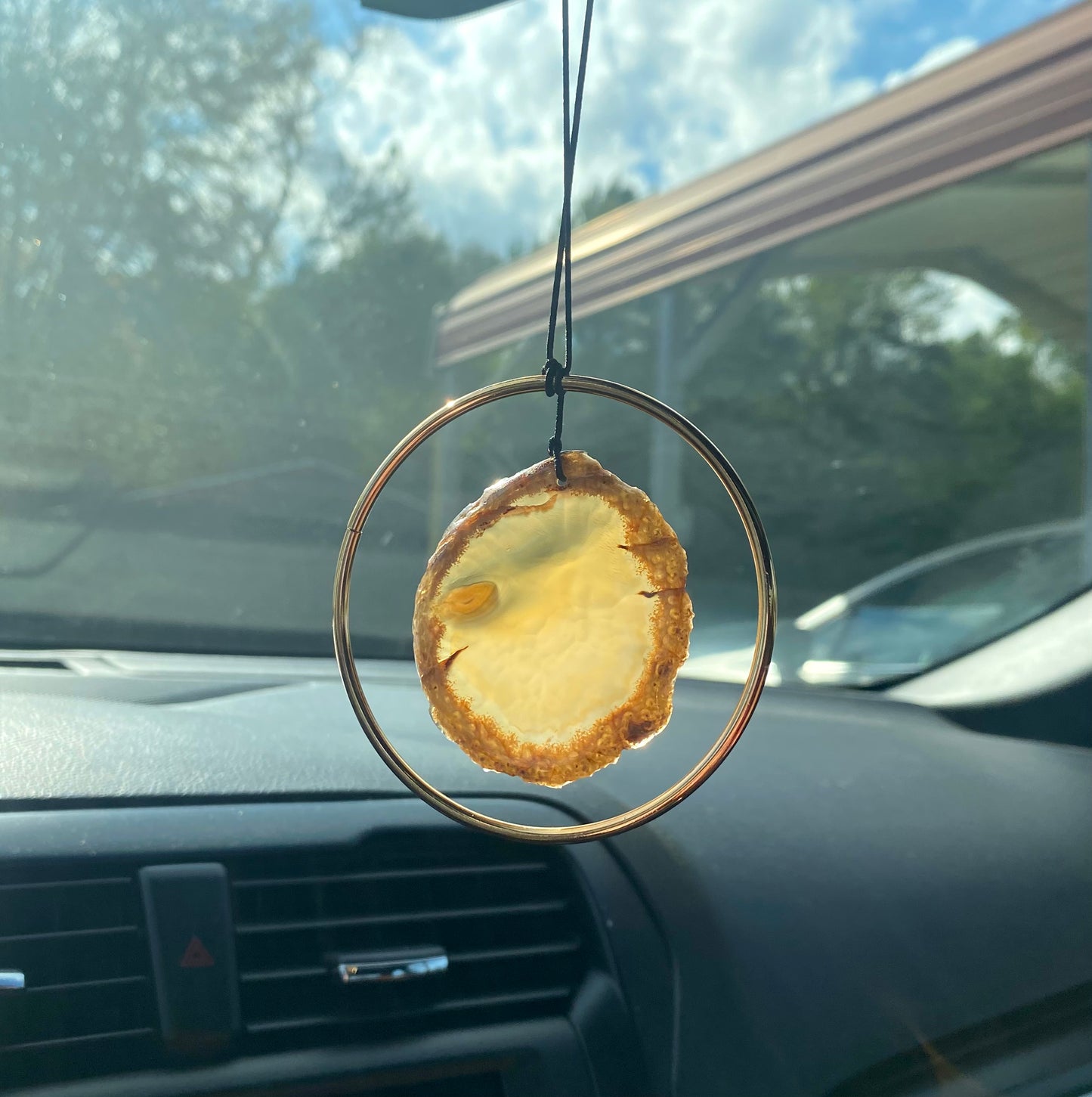 Geode Slab Crystal Rear View Mirror Hanger