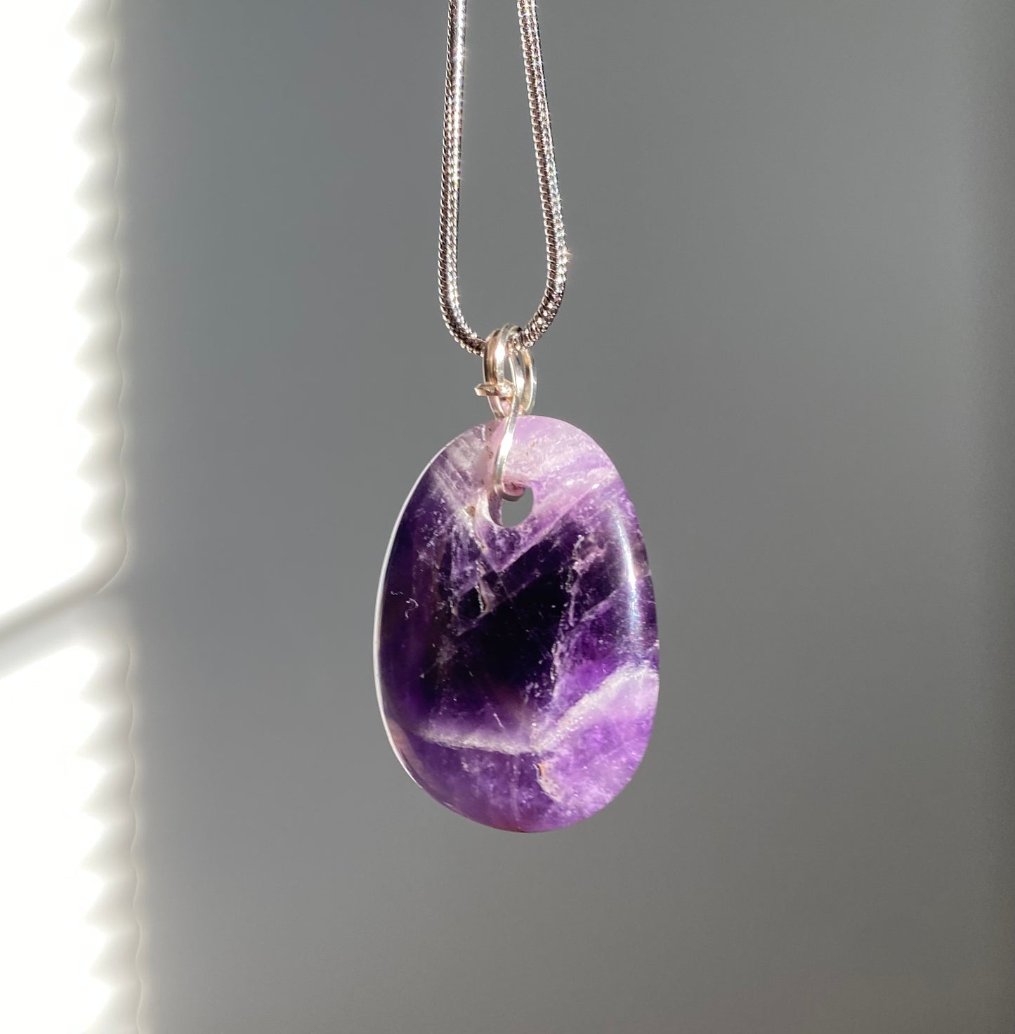 Chevron Amethyst Crystal Necklace