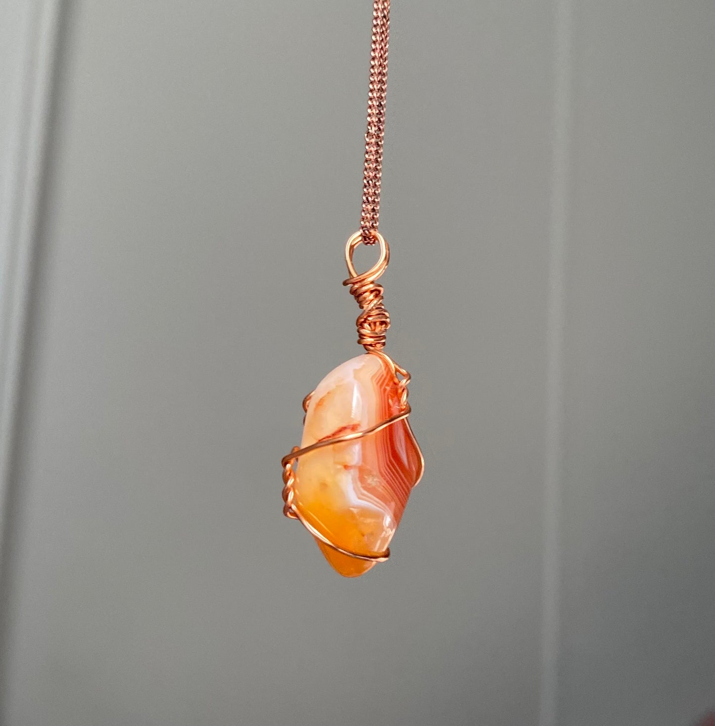 Banded Carnelian Crystal Necklace