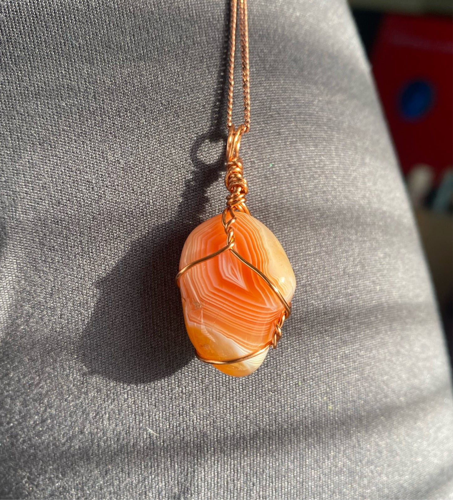 Banded Carnelian Crystal Necklace