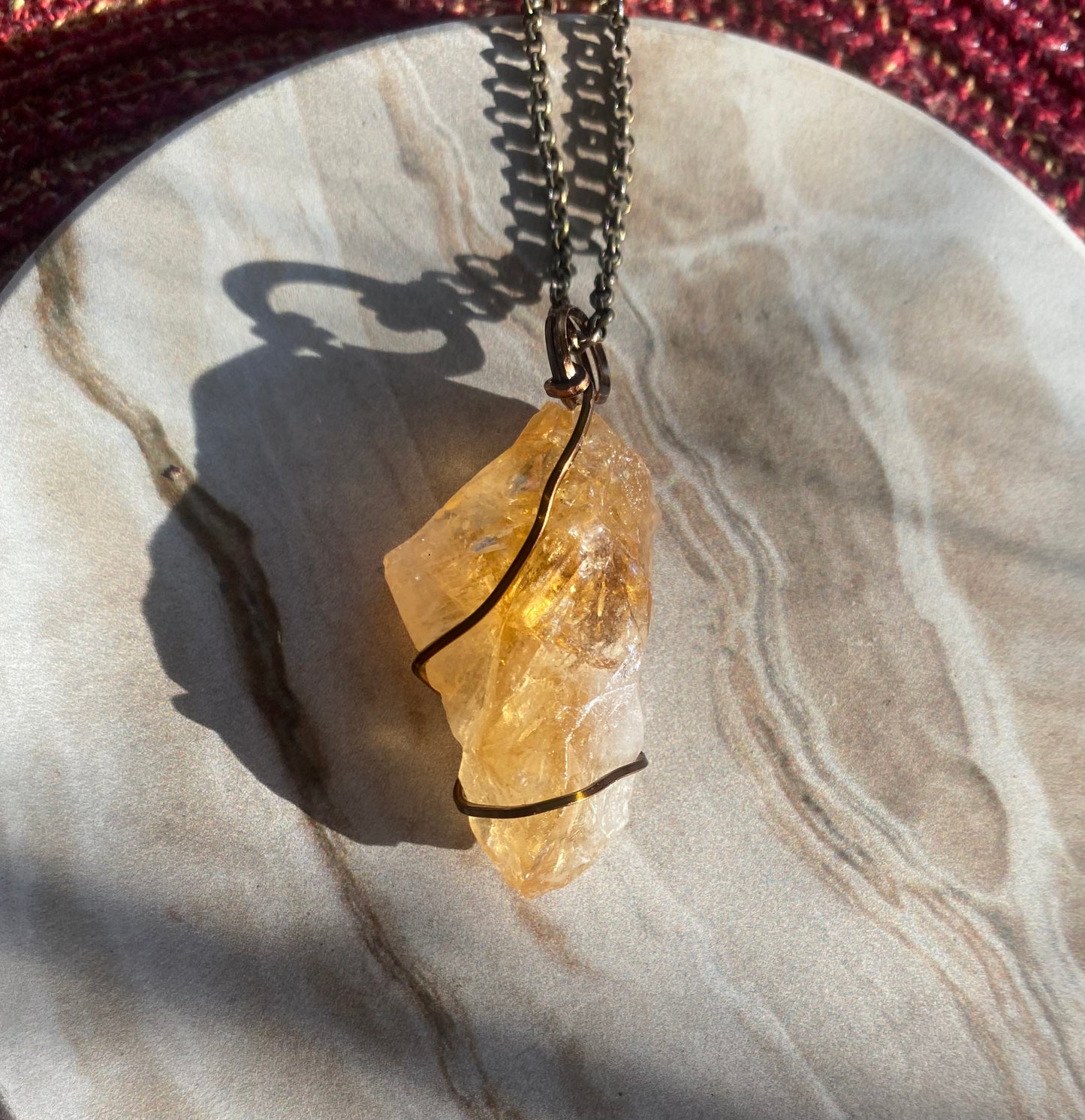 Raw Citrine Crystal Necklace