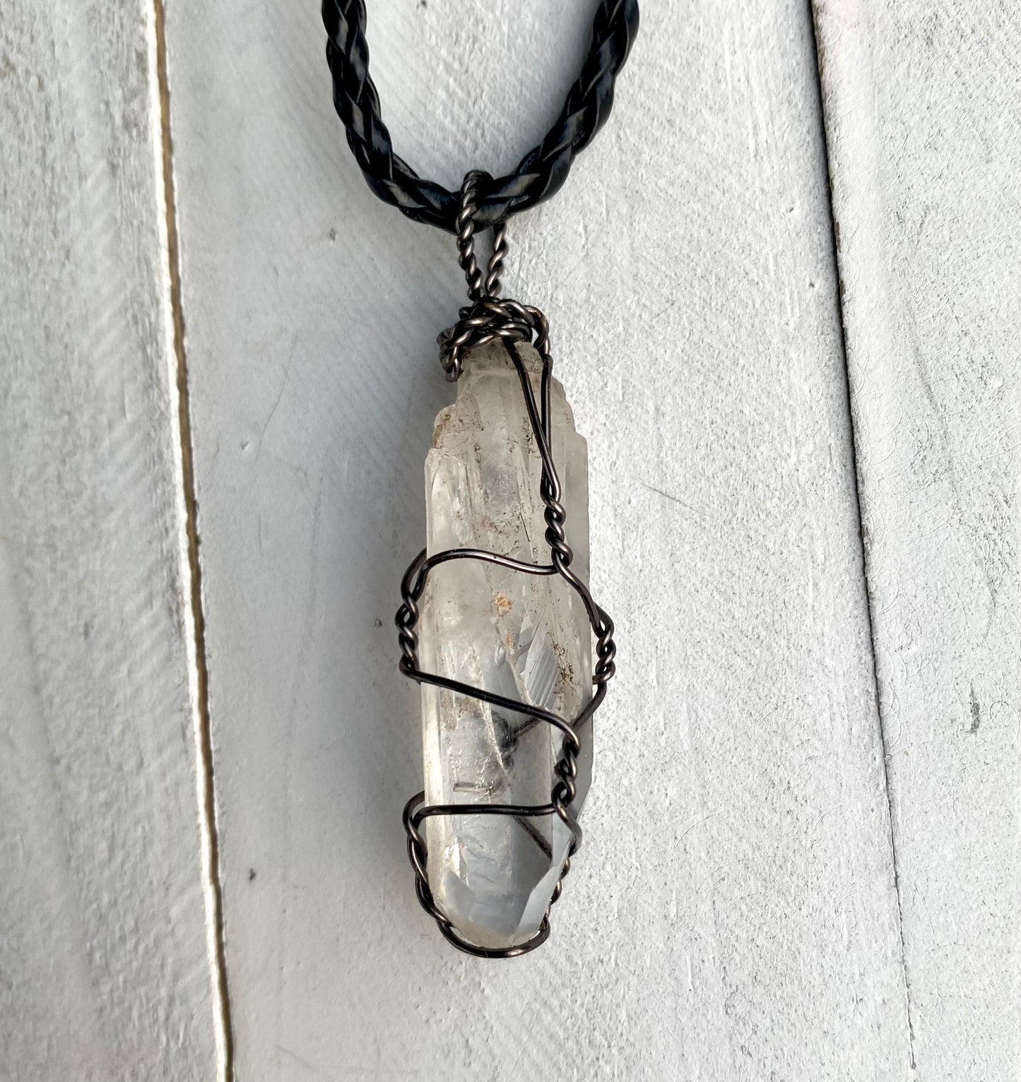 Raw Clear Quartz Crystal Necklace