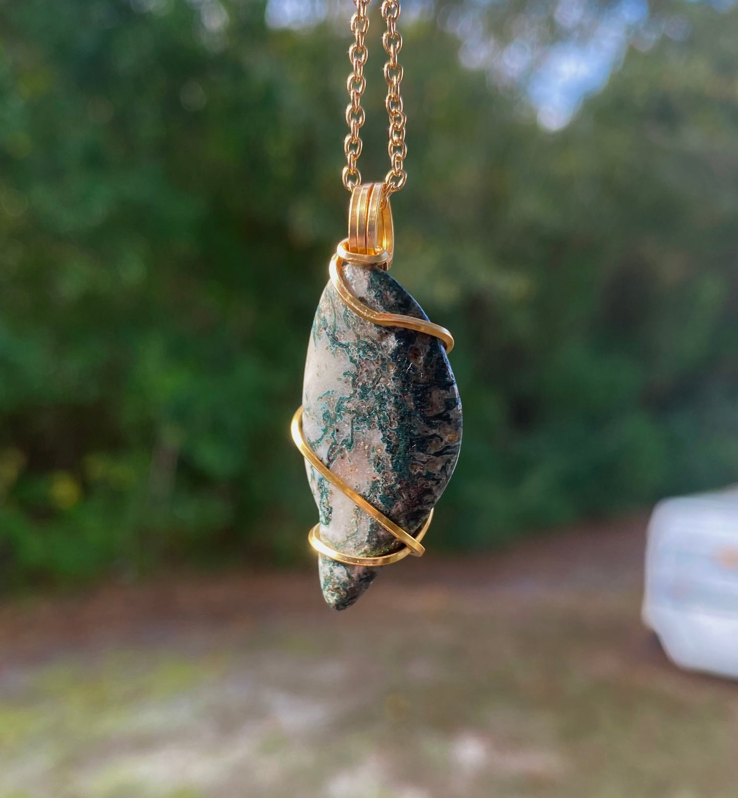 Tree Agate Crystal Necklace