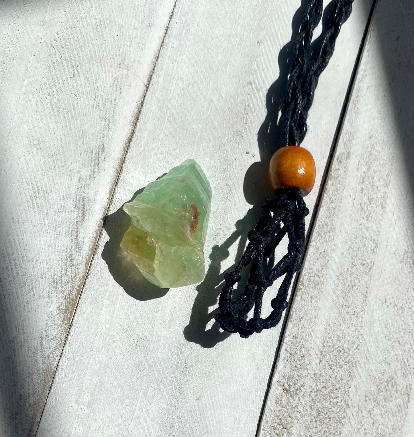 Raw Green Calcite Adjustable Crystal Necklace