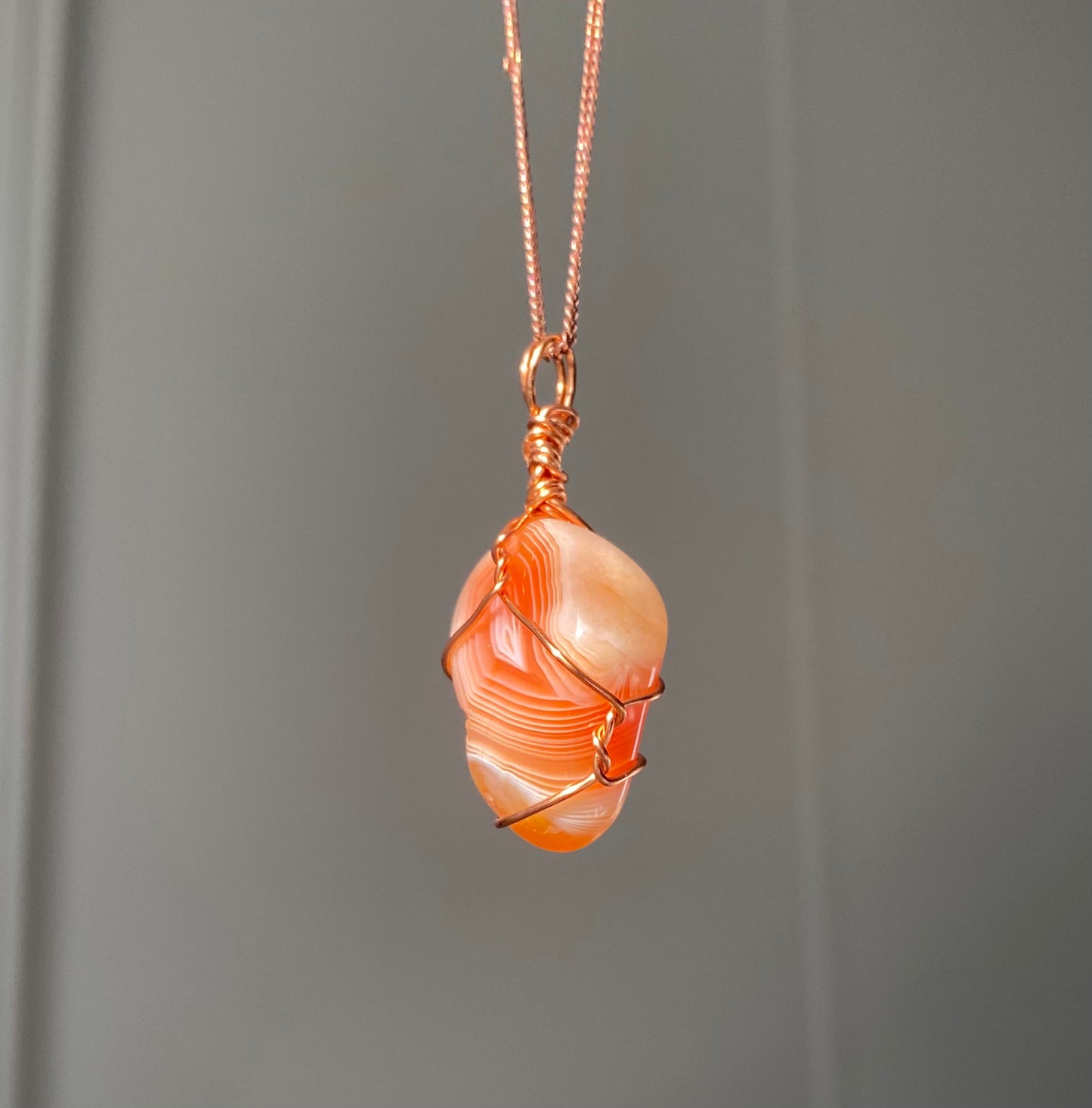 Banded Carnelian Crystal Necklace