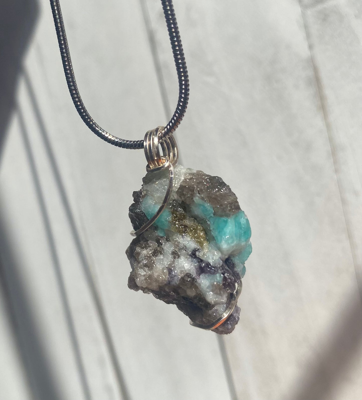 Raw Amazonite Crystal Necklace