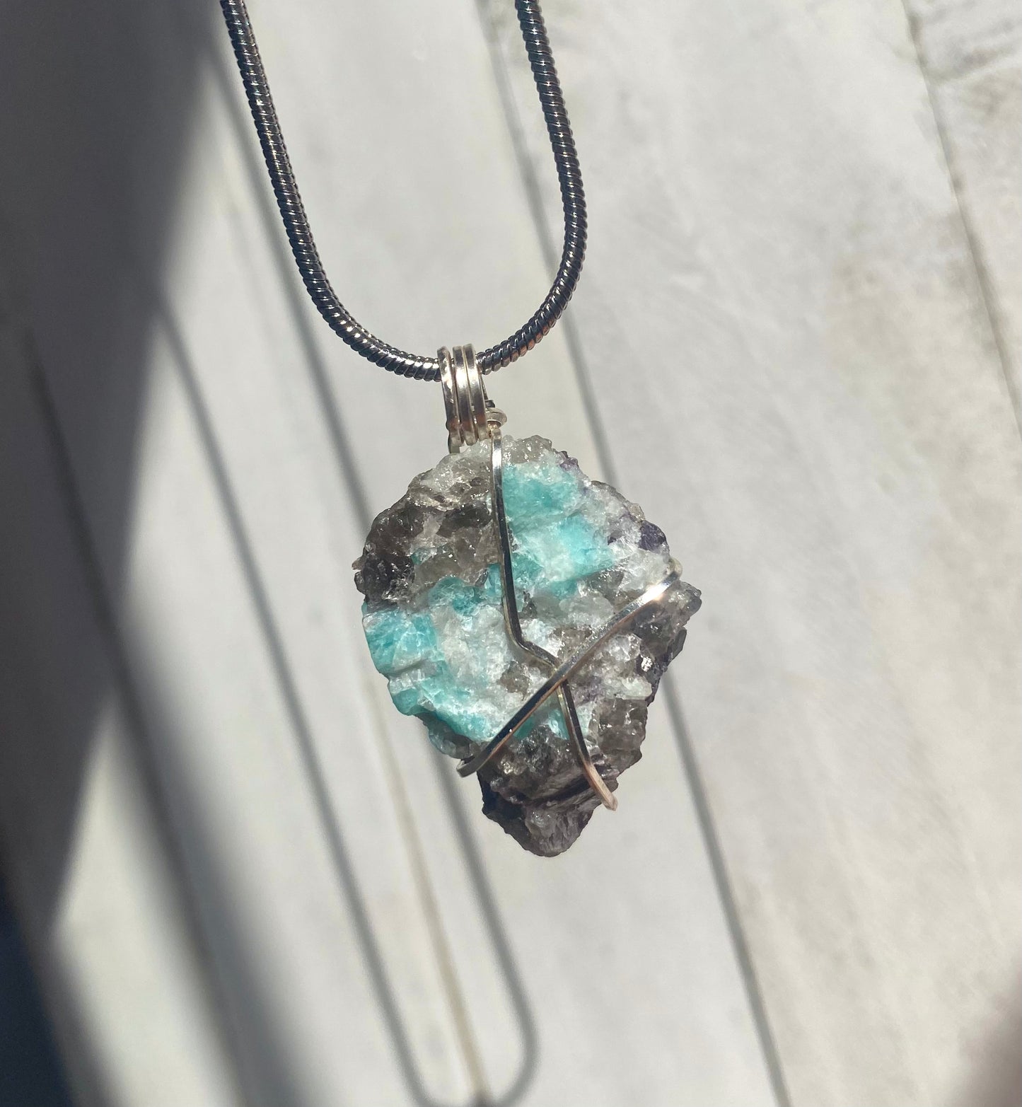 Raw Amazonite Crystal Necklace