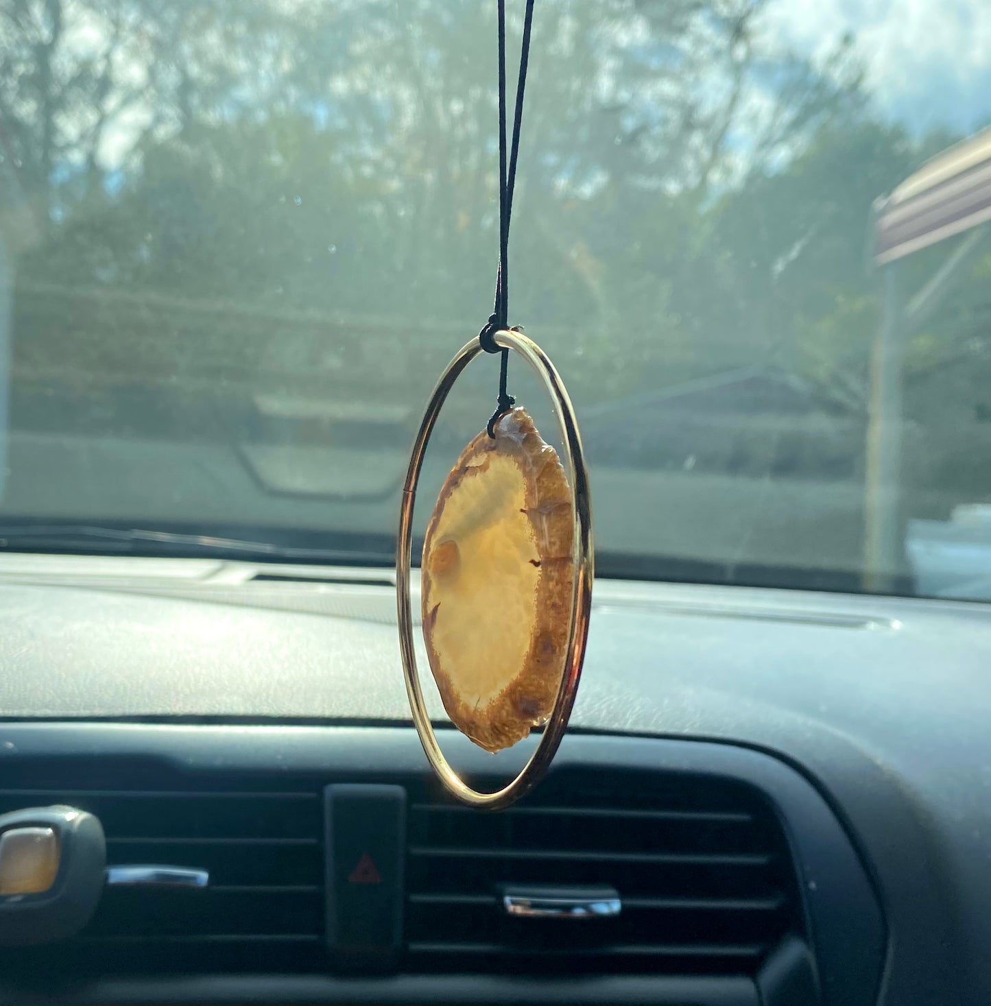 Geode Slab Crystal Rear View Mirror Hanger