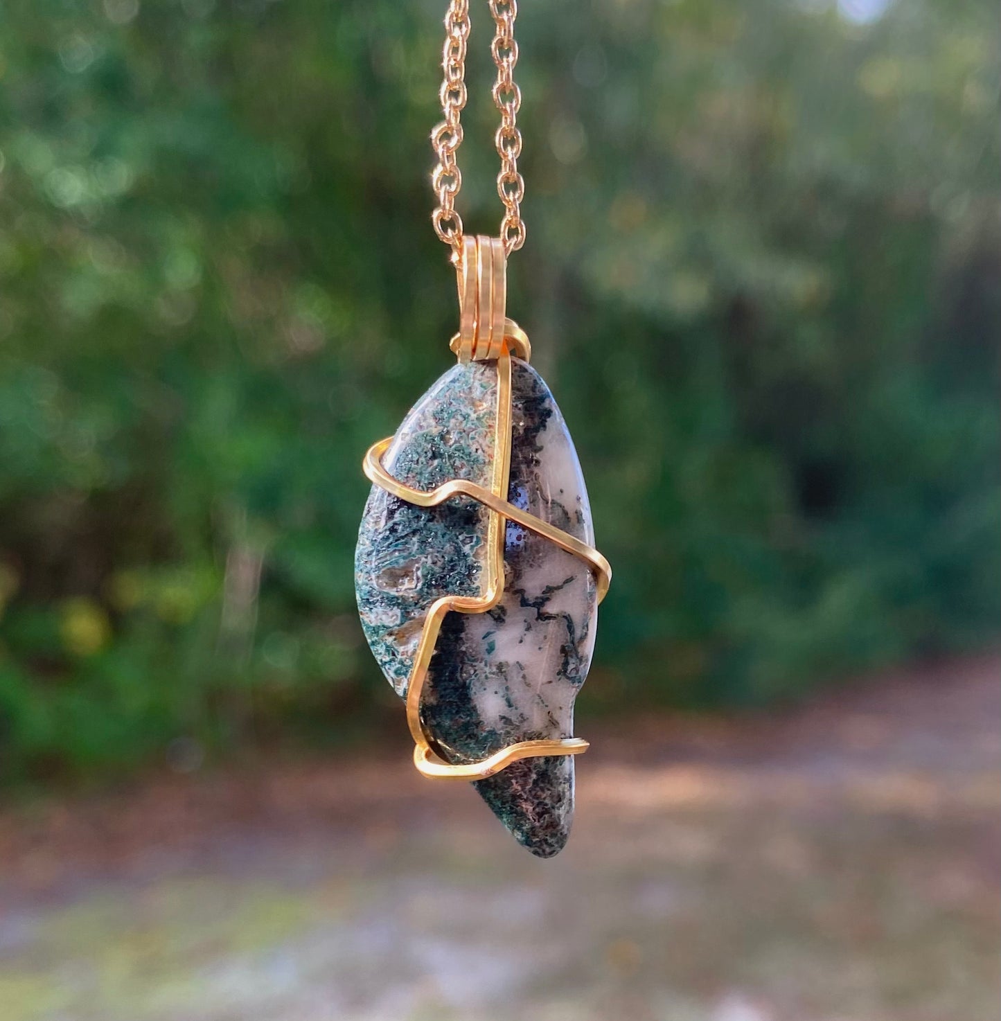 Tree Agate Crystal Necklace