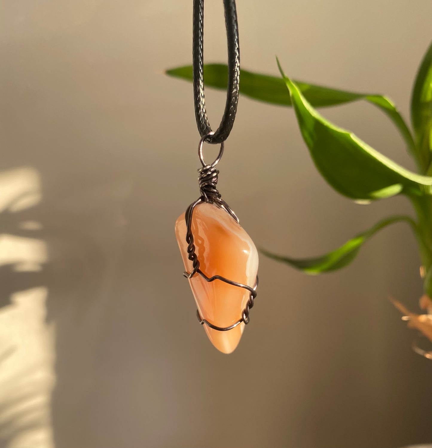 Banded Carnelian Crystal Necklace