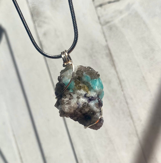 Raw Amazonite Crystal Necklace