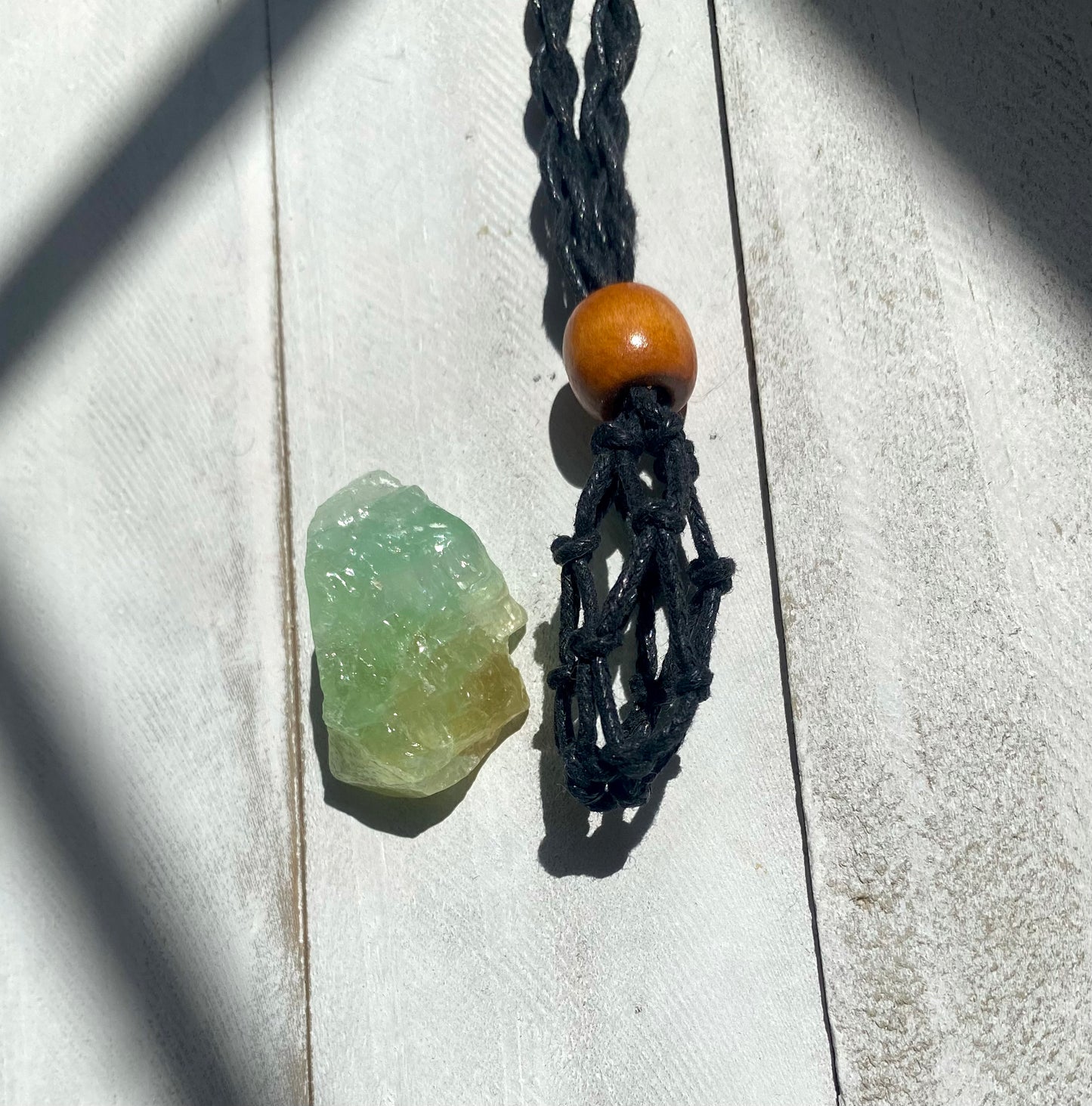 Raw Green Calcite Adjustable Crystal Necklace